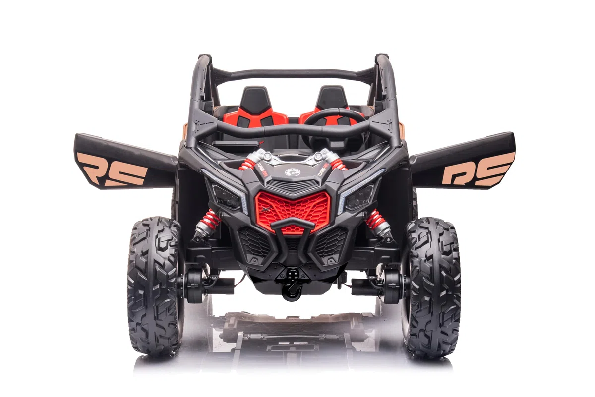 FINOOS Macchina Elettrica per Bambini Can-Am Maverick 24V Fuoristrada 2 Posti Maxi Buggy, 4x 200W Motore con Telecomando e Ampio Sedile, Batteria: 24V7AH, 3-8 anni (RS-Versione)