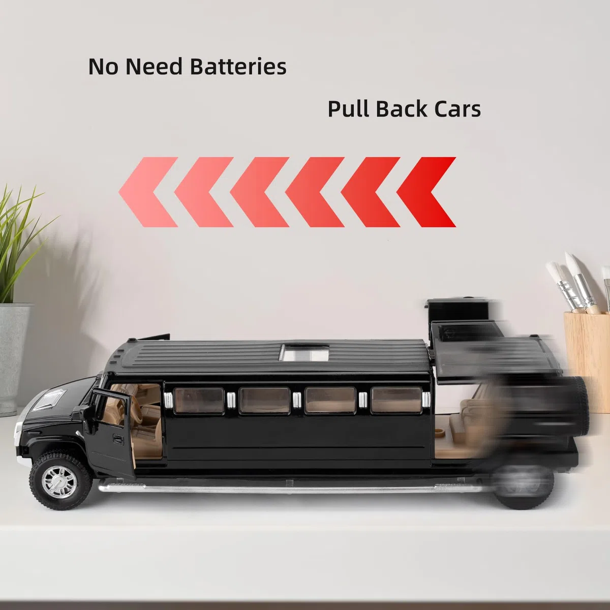 Hummer H2 Modello di auto 1/32, giocattolo di auto Diecast con suono e luce, in lega espandibile, per adulti, bambini, ragazzi e ragazze, nero