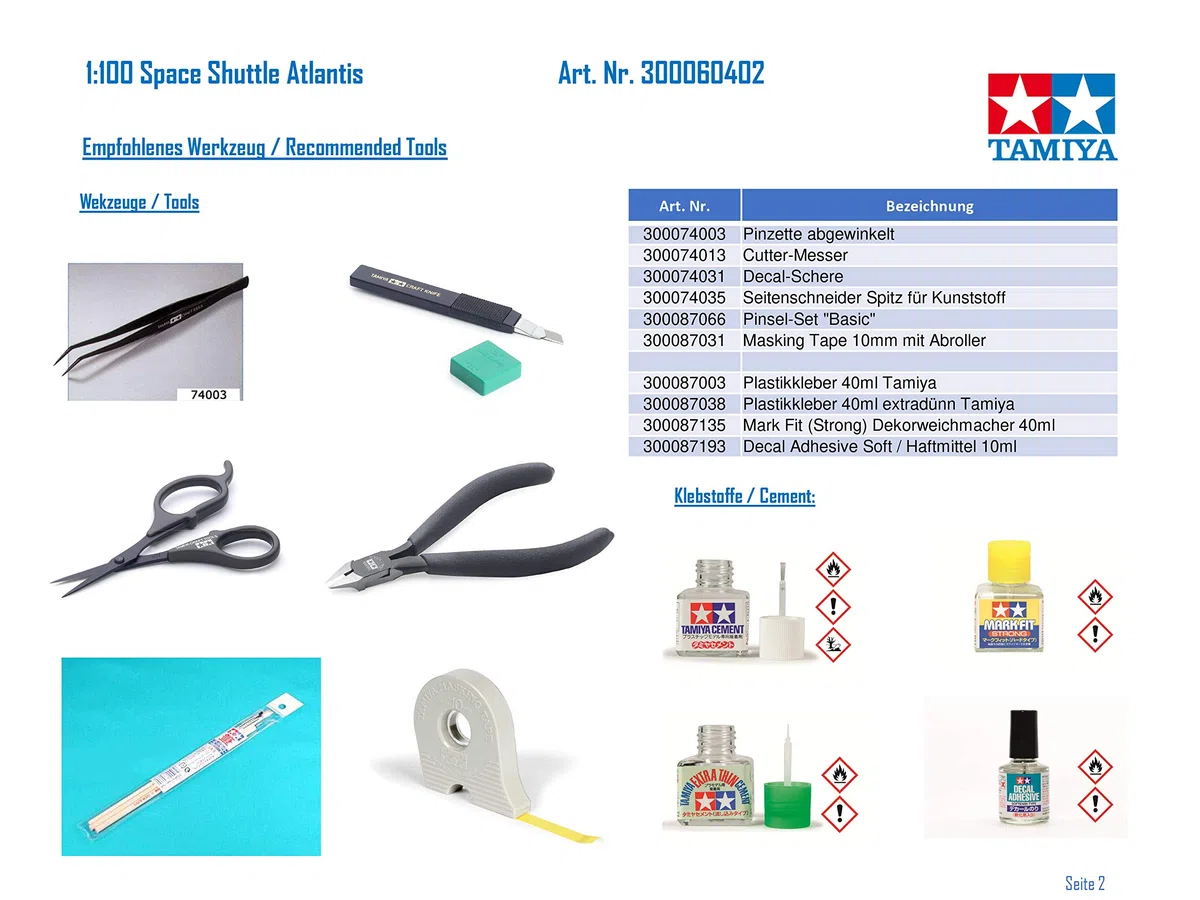 Tamiya 300060402 - Modellino Space Shuttle Atlantis, Scala 1:100