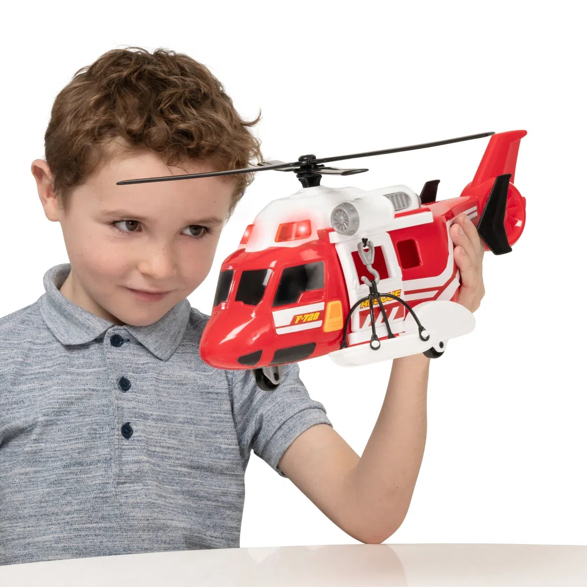 Teamsterz Mighty Machines - Elicottero di salvataggio antincendio con luci e suoni realistici | Set di auto giocattolo per bambini dai 3 anni in su