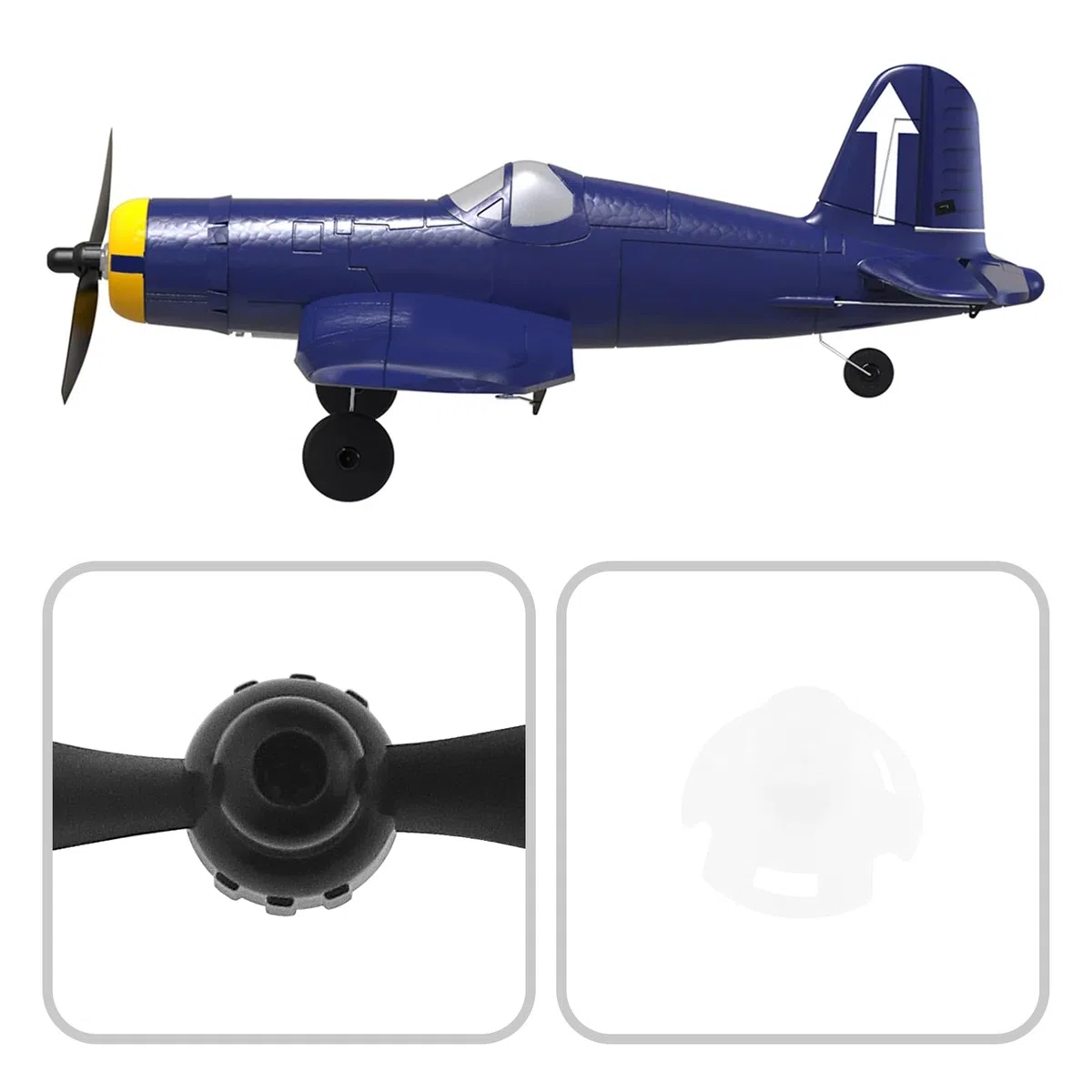 The Lord of the Tools 3 set di eliche di ricambio per aereo RC, compatibili con VOLANTEXRC F4U/T-28, include 3 pezzi di eliche per aereo e 3 adattatori per aerei