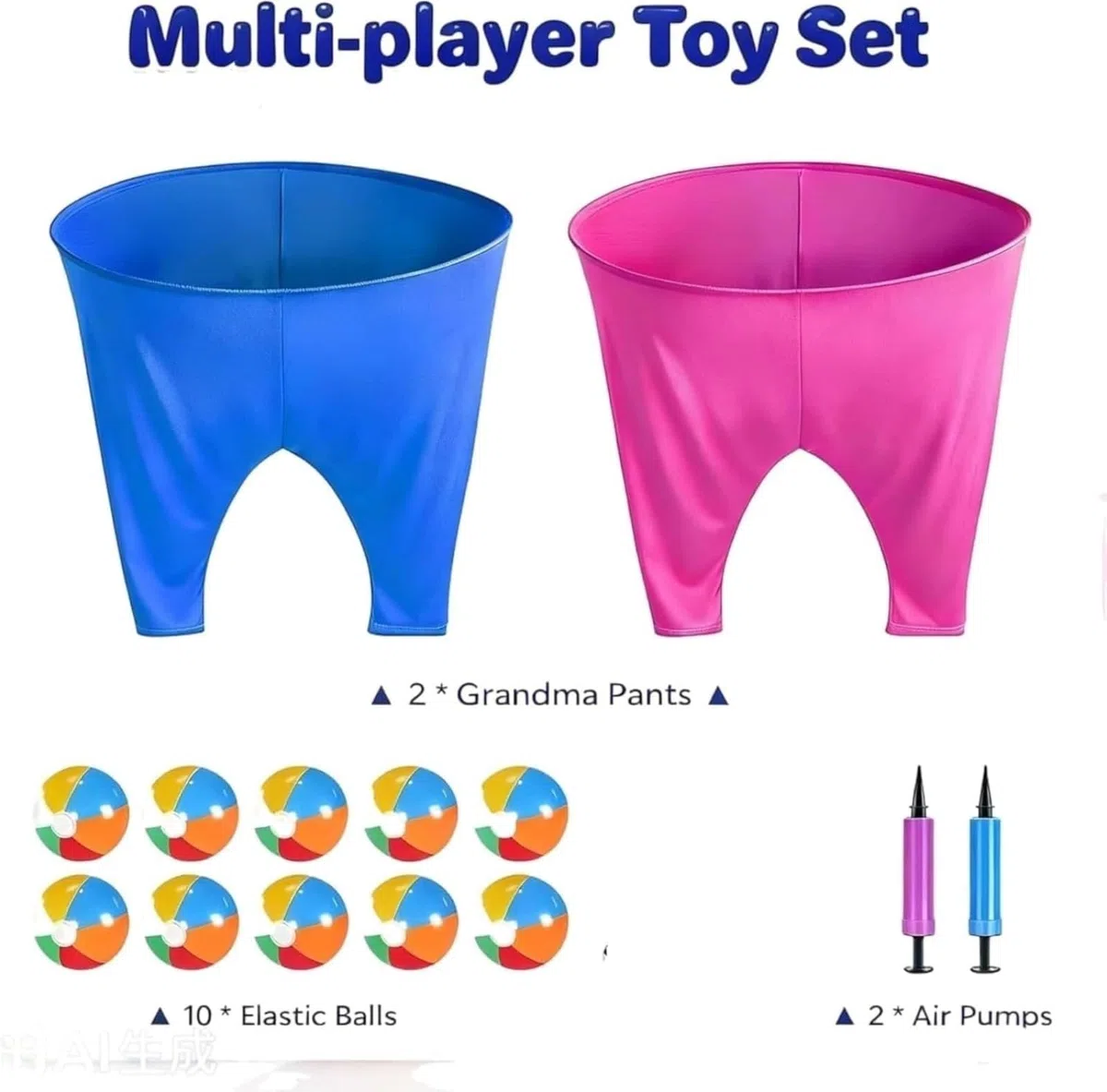 Granny Pants Yard Game for Adults and Children, Bouncy Ball Game Granny Pants Outdoor Games with 10 Bouncing Balls, 2 pompe, Great Granny Pants Game for Groups, Meetings and Games, Nuovo modello