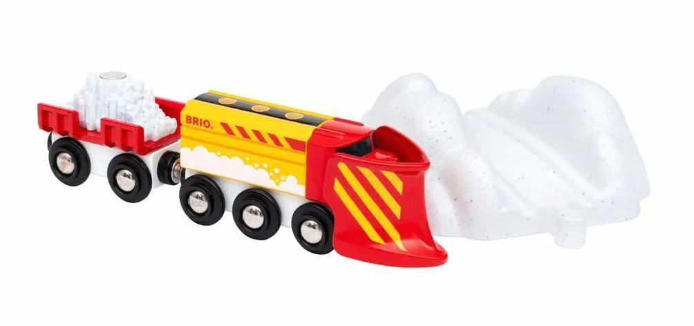 BRIO Treno Spazzaneve, Treni, Vagoni, Veicoli di BRIO World, 4 Pezzi, Età Raccomandata 3+, Gioco per Bambini, 33606