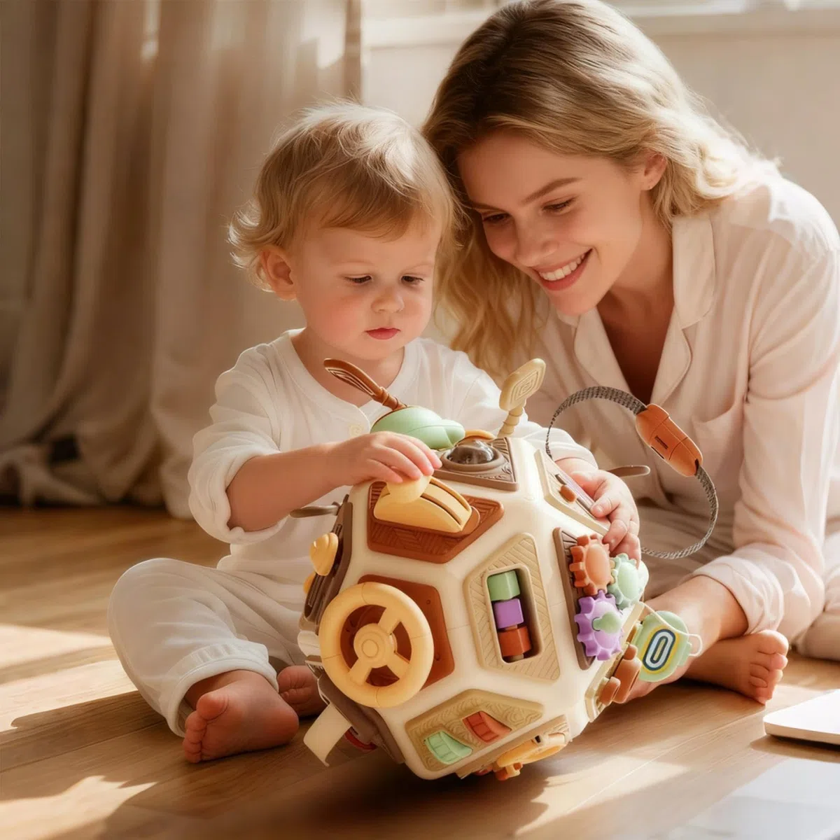 Cubo Da Tavolo Occupato - 20x19,5 Cm Attività Di Sviluppo Delle Capacità Motorie | Cubo Attivita Portatile Per Bambini | Attività Di Viaggio Cognitive Cubi Occupati Per La Scuola Materna Del Viag