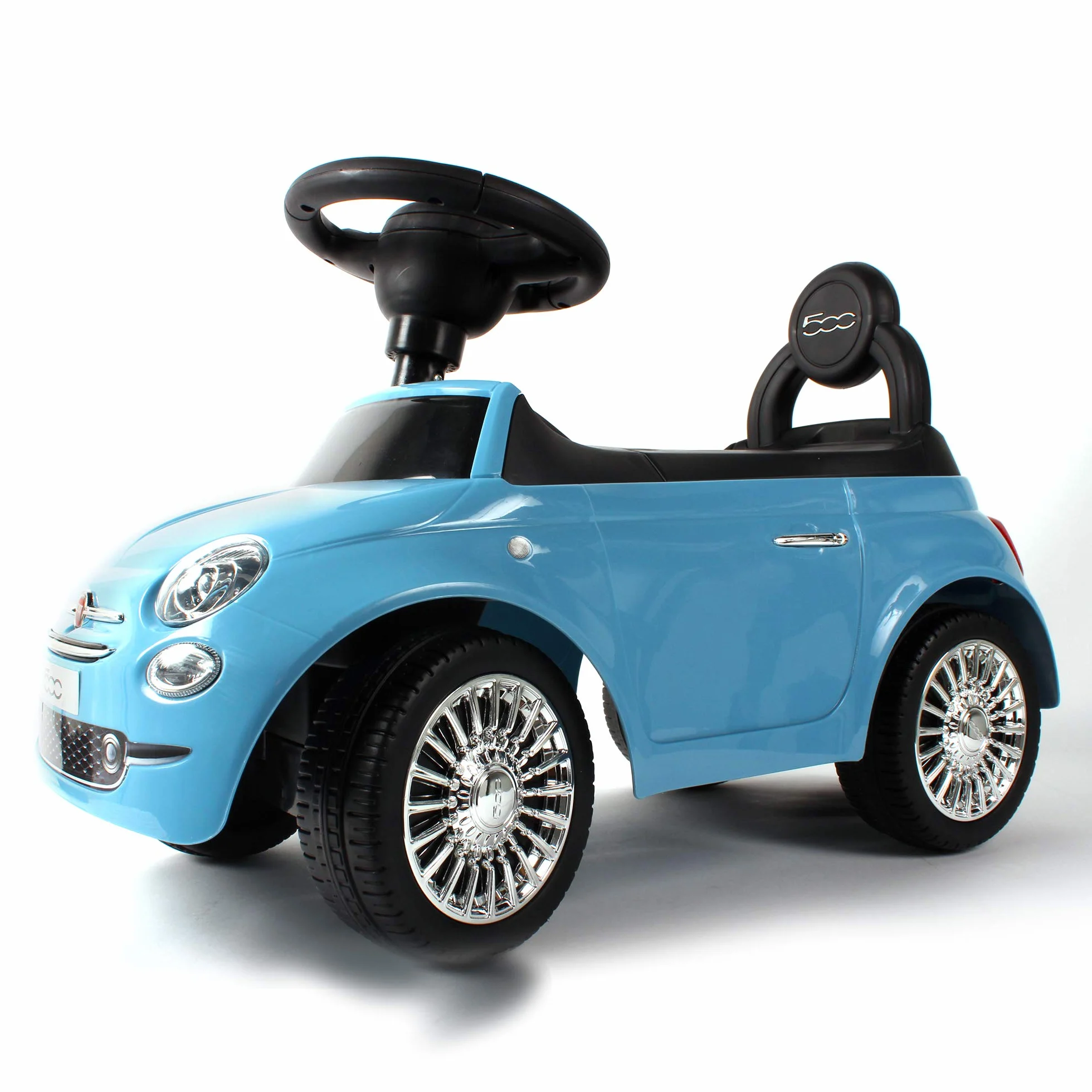 TURBO CHALLENGE - Fiat 500 - Camminatore - 119095 - Ruote Libere - Blu - Max 25 kg - Plastica - Batterie Non Incluse - Giocattolo per Bambini - Regalo - A partire dai 12 mesi