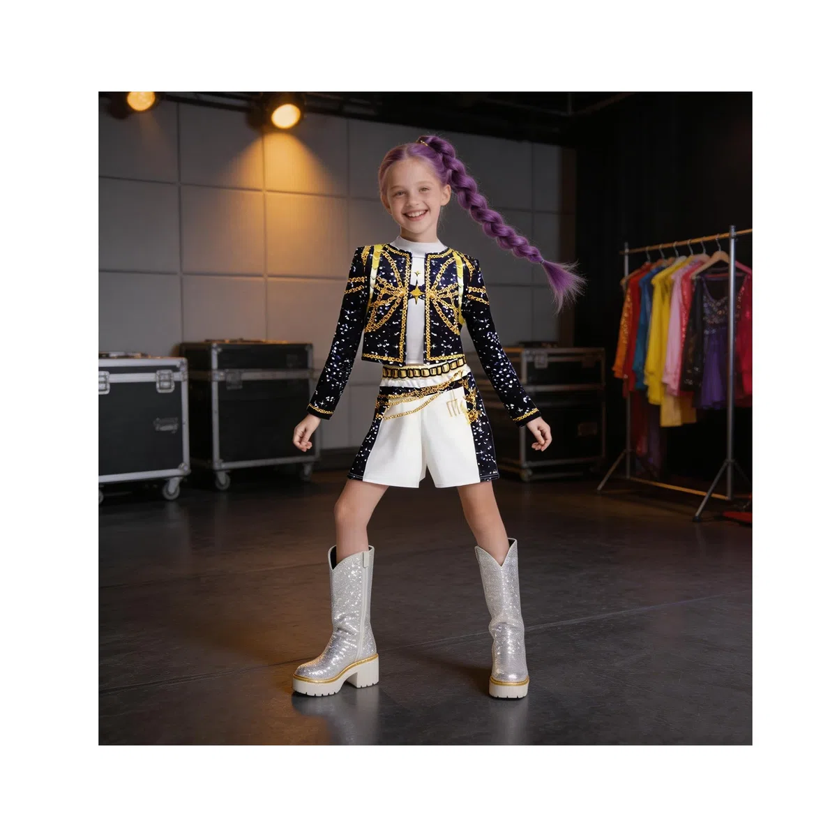 K.p0p De.m0n Hun.ters Costume, Cosplay Anime per Bambini, Gioco di Ruolo, Outfit per Performance a Festa, Regalo per i Fan di Anime