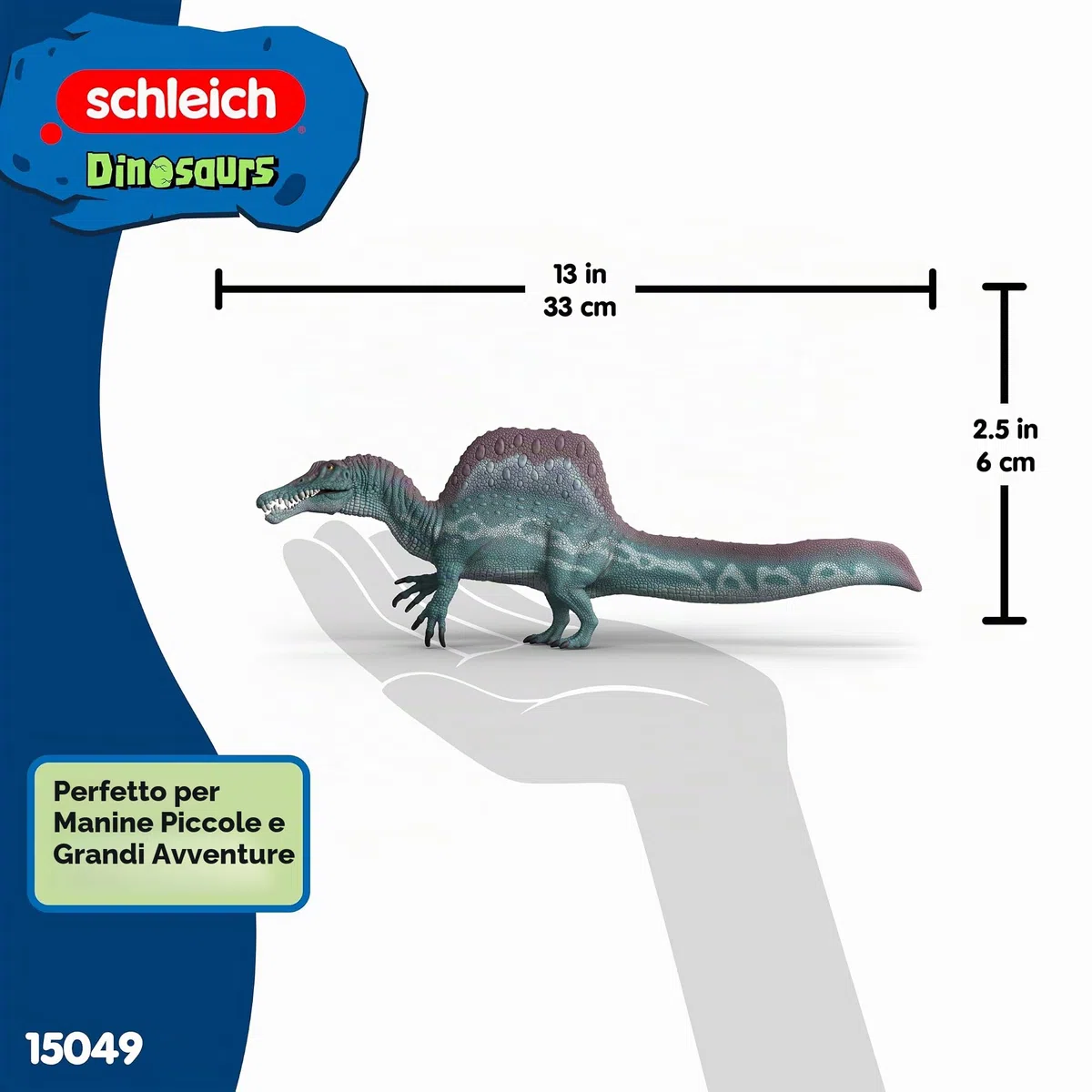 schleich DINOSAURS | Spinosauro 15049 | dinosauro dettagliato con mascella mobile | regalo per ragazze e ragazzi | giocattolo robusto per giocare e collezionare | figura dai 5 anni | 31 x 9 x 12 cm