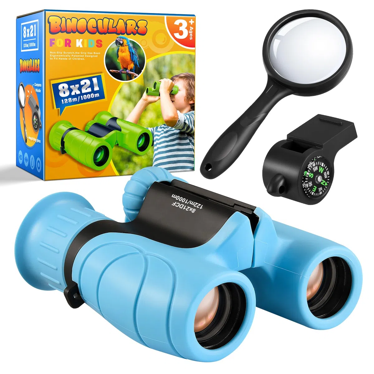 Dislocati Binocolo per bambini - regali per ragazzi 4-10 anni, bussola, giocattoli per esterni, giocattoli per bambini 3-12 anni