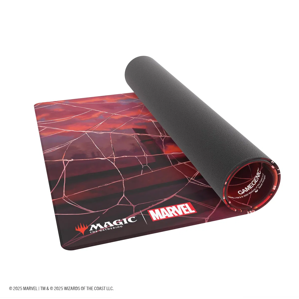 Gamegenic, Magic: The Gathering - Marvel's Spider-Man Shiny Playmat - Spider-Man Mountain, Licenza Ufficiale, Tappetino da gioco 61x35 con 2 mm di spessore