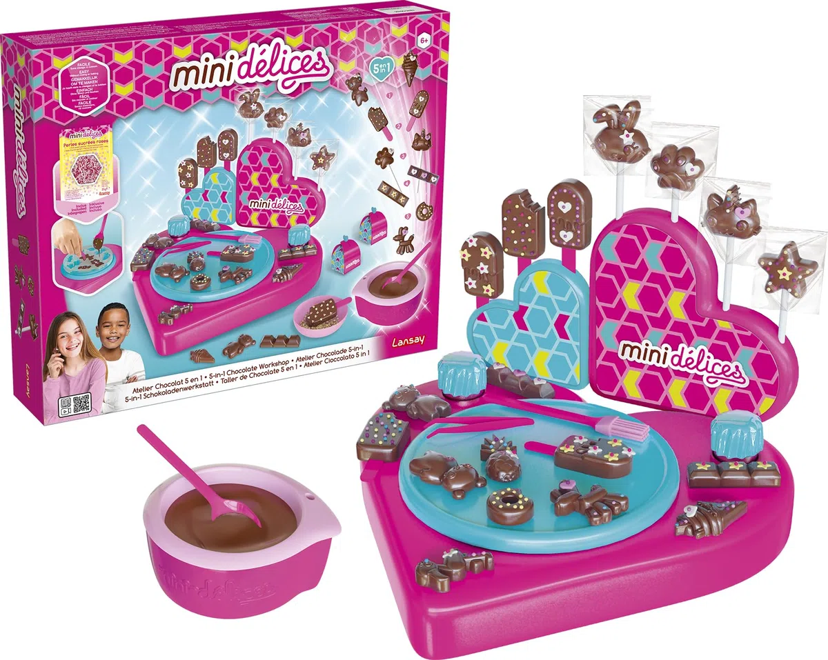 Mini Delices Il Mio Super Laboratorio del Cioccolato 5 in 1, Cucina Creativa, a Partire da 6 Anni, Lansay