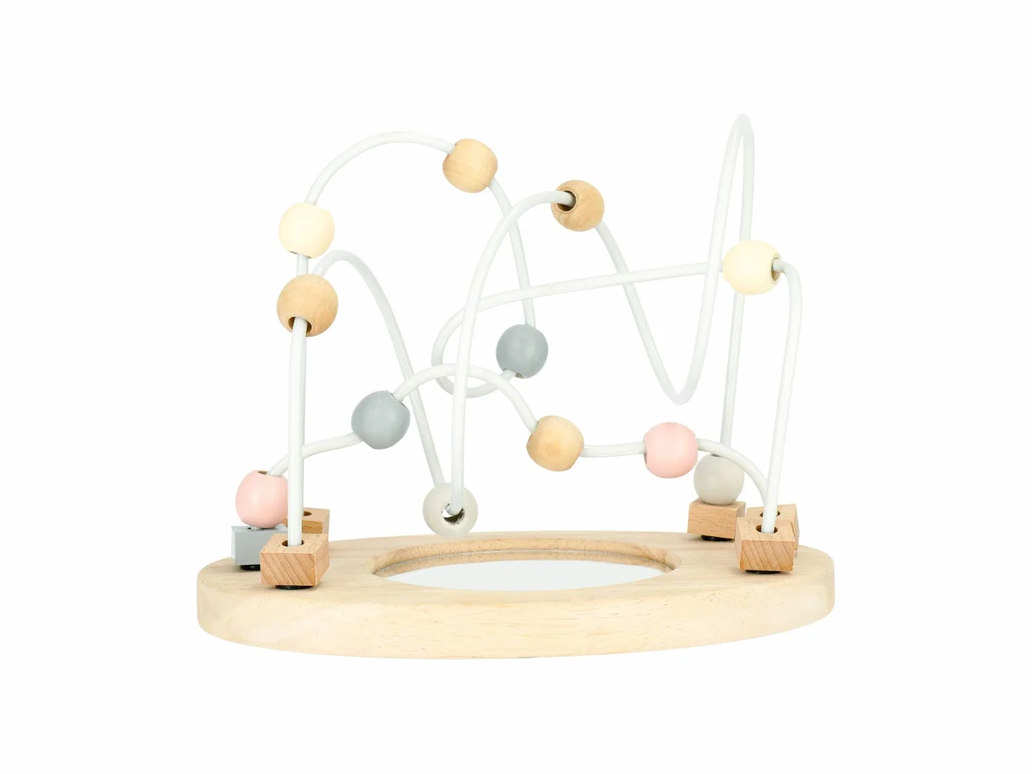 Bieco Labirinti di Perline di Legno con Specchio | Giochi Montessori | Giochi Educativi per Bambini 1 Anno