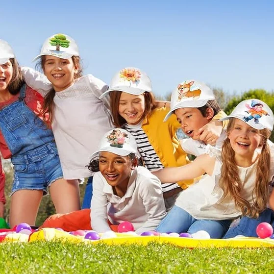 Set di 10 cappellini da baseball per bambini, set fai da te, per bambini, da baseball, per compleanno, Halloween, Natale