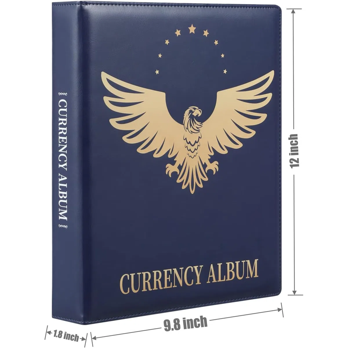 MUDOR Premium PU Banknote World Currency Collection Album, 90 Pockets Dollar Bill Holders for Collectors, Classic Paper Money Collecting Storage Book Album Binder Supplies (Blue)