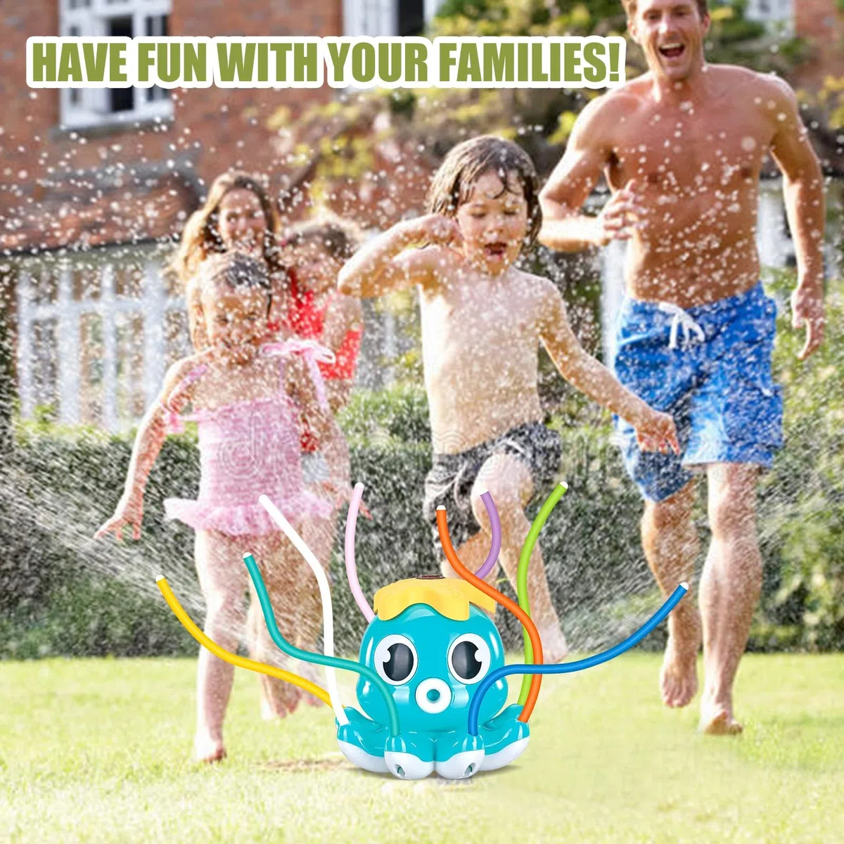 Giochi d'Acqua per Bambini - Giochi da Giardino con Spruzzino Acqua (Polpo-blu)