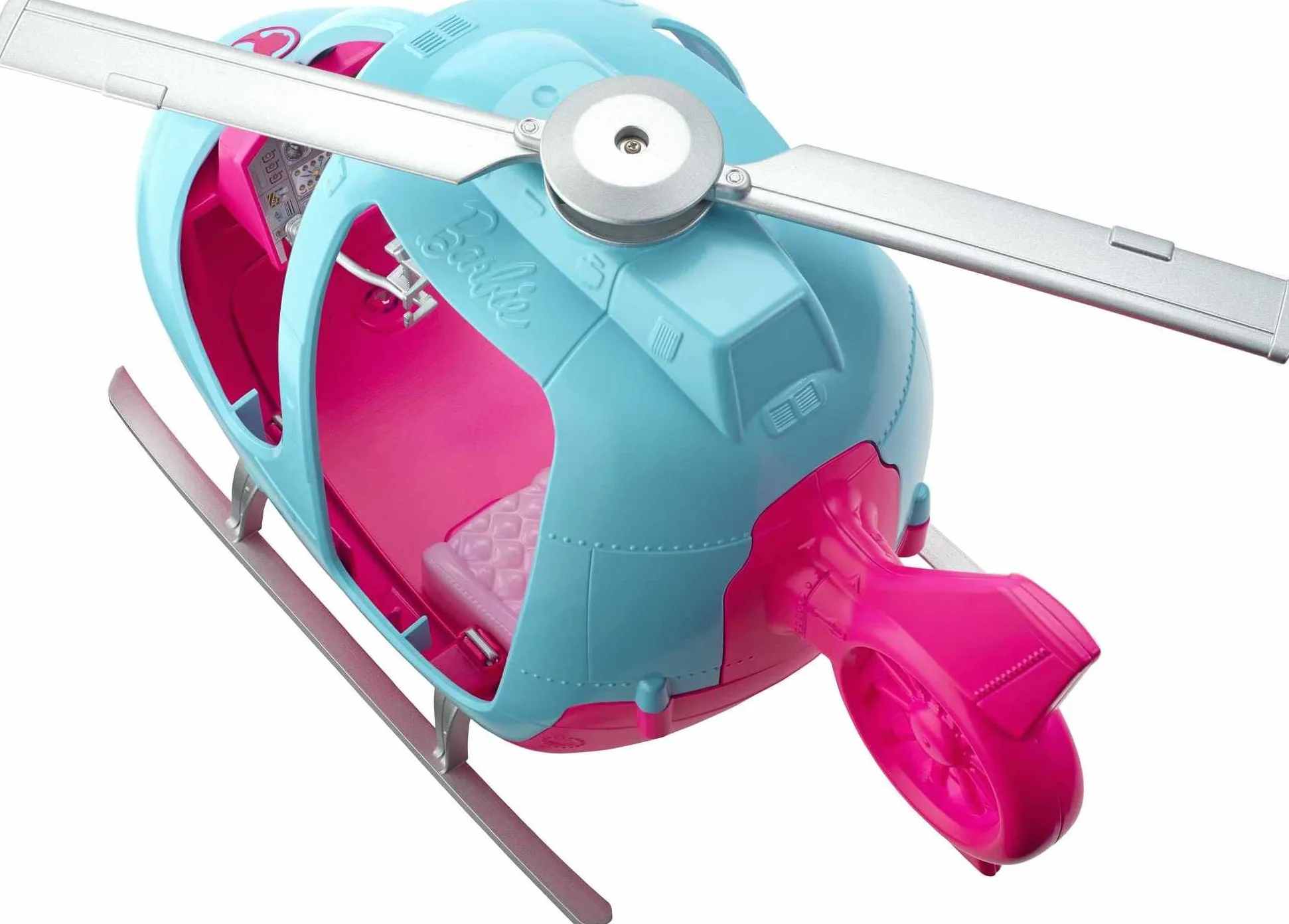 Barbie l'Elicottero per Bambole, Rosa e Azzurro con Elica Che Gira, Giocattolo per Bambini 3 + Anni, FWY29