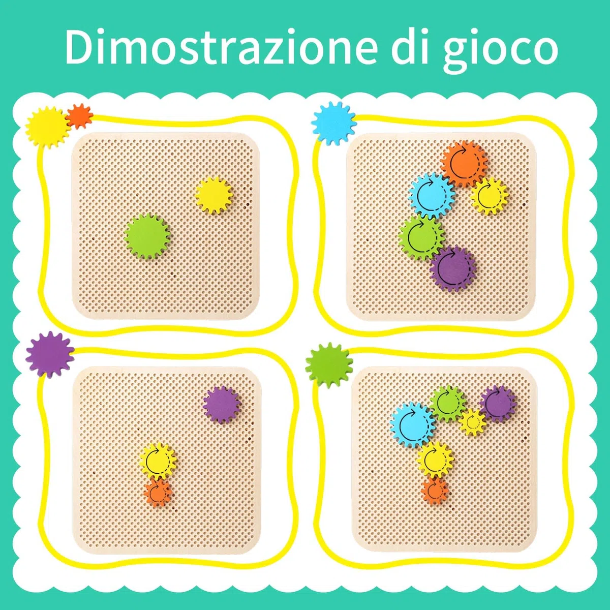 Montessori Giocattolo 2 3 4 5, Giochi da 2 Anni, Gioco Motorio con Ingranaggi Colorati, Giocattoli da 3 Anni, Puzzle Ingranaggi, Regalo 2 3 4 5 Bambini Ragazzi Ragazze