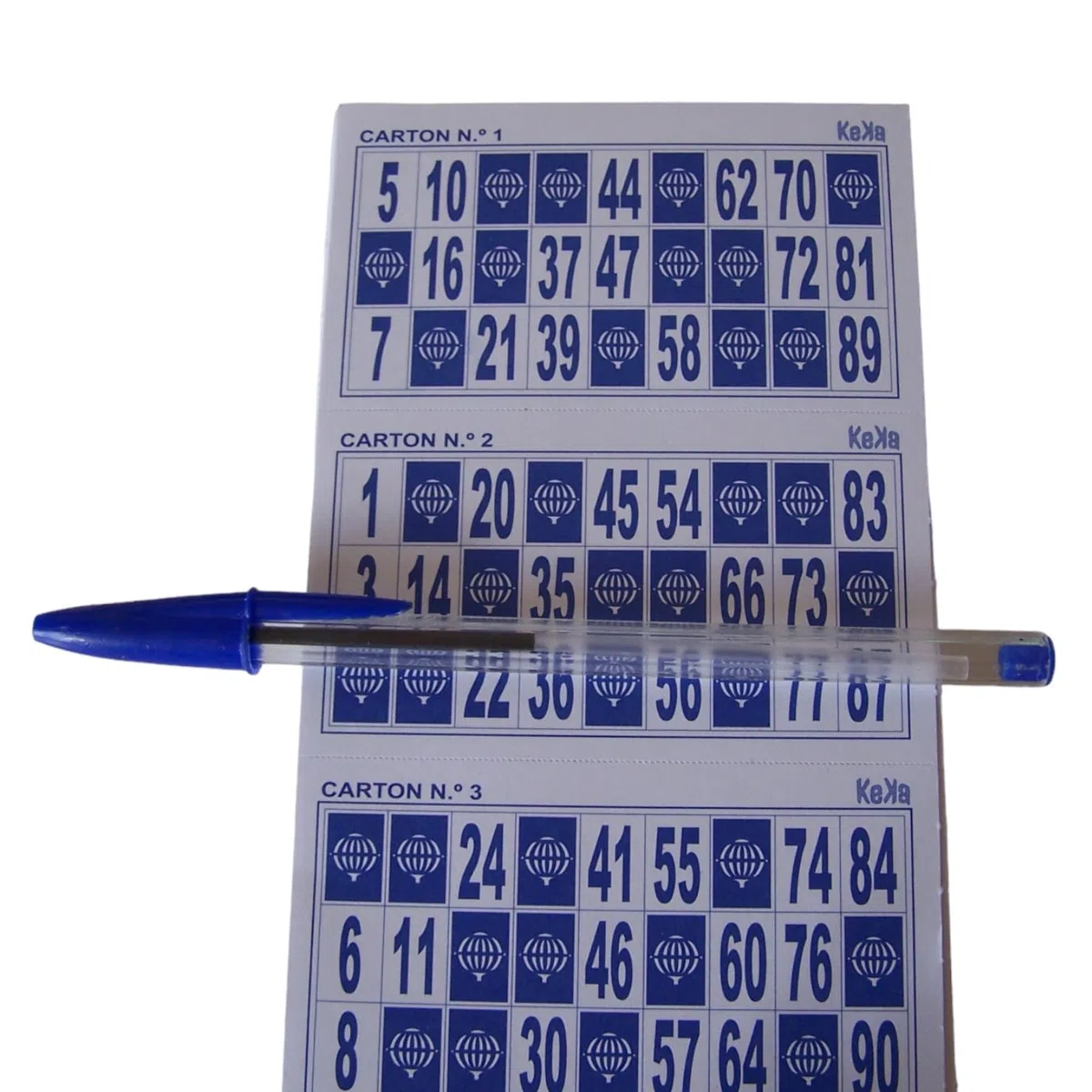 KEKA 1.200 Cartelle tombola Colore Blu, 2 series complete di 600 carte da Bingo, Confezione Risparmio numeri tombola!! Cartoni Bingo