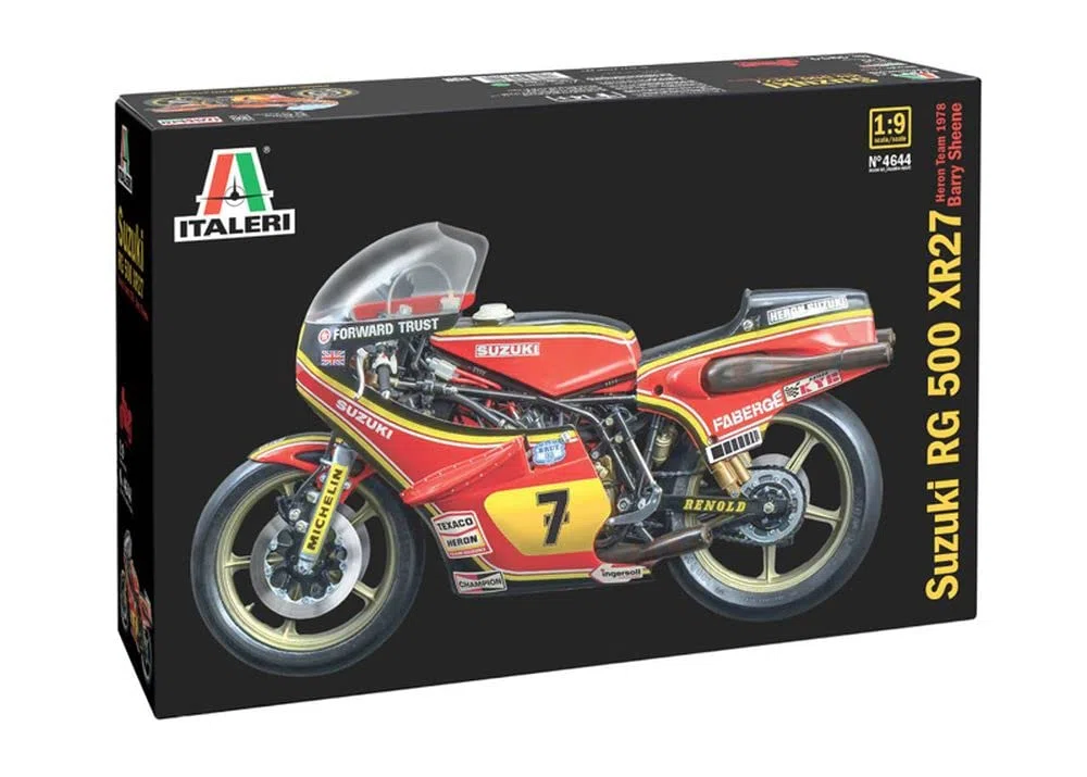Italeri 4644 Suzuki RG 500 XR27 1978 Team Heron - Barry Sheene, scala 1/9, plastic model kit, modello in plastica da montare, modellismo, moto, Multicolore
