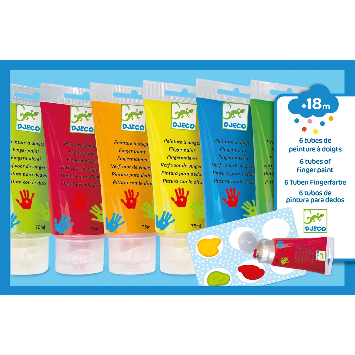 Djeco 6 Tubes de peintures a doigts