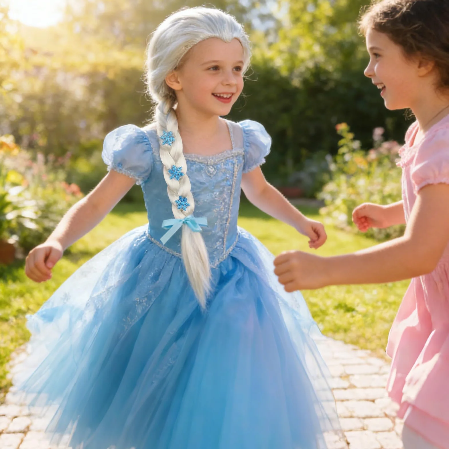 Parrucca Elsa, Principessa Parrucca Per Bambini, Parruccas Rapunzel Bambina, Principessa Parruccas Treccia Per Bambini e Adulti Cosplay per Halloween Carnevale