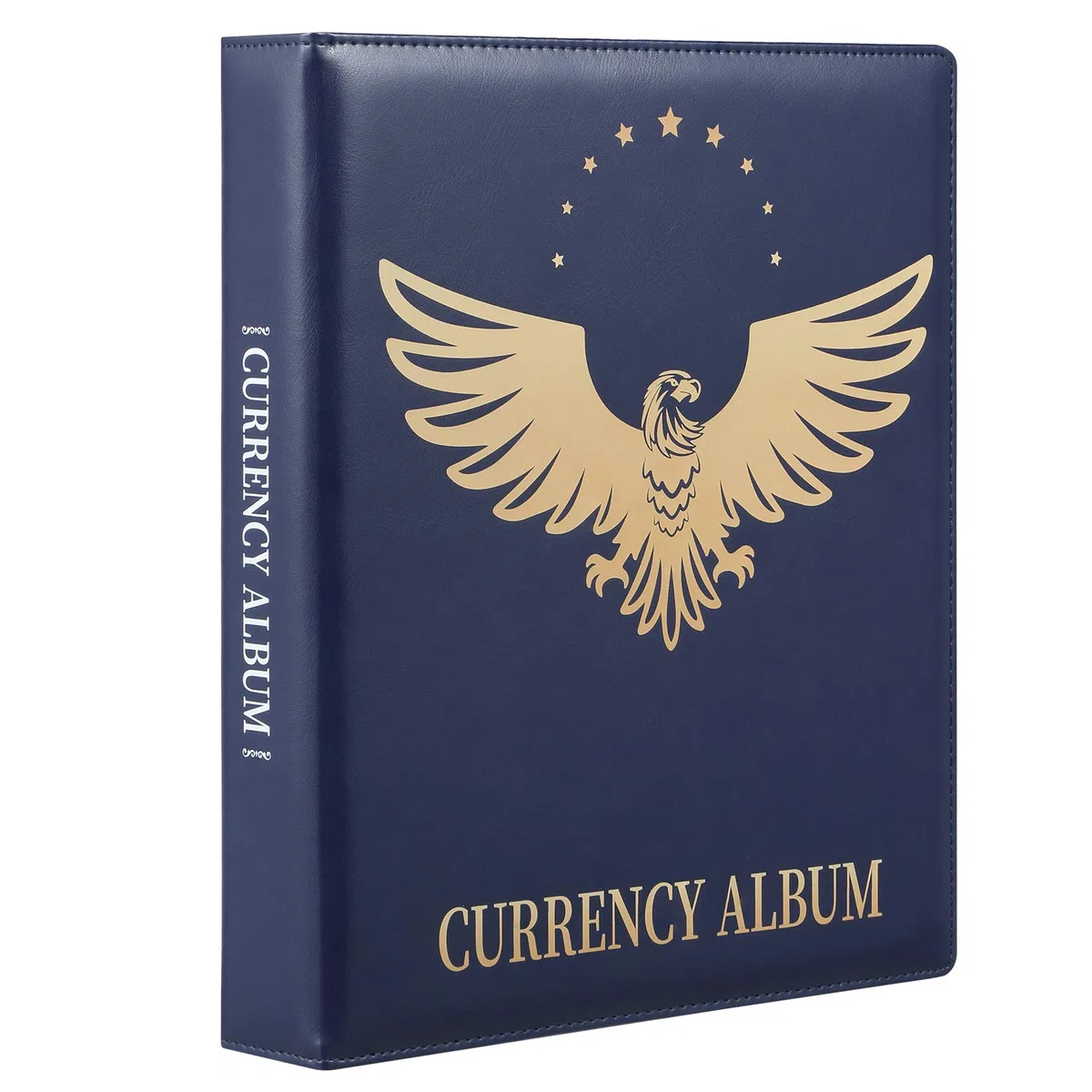 MUDOR Premium PU Banknote World Currency Collection Album, 90 Pockets Dollar Bill Holders for Collectors, Classic Paper Money Collecting Storage Book Album Binder Supplies (Blue)