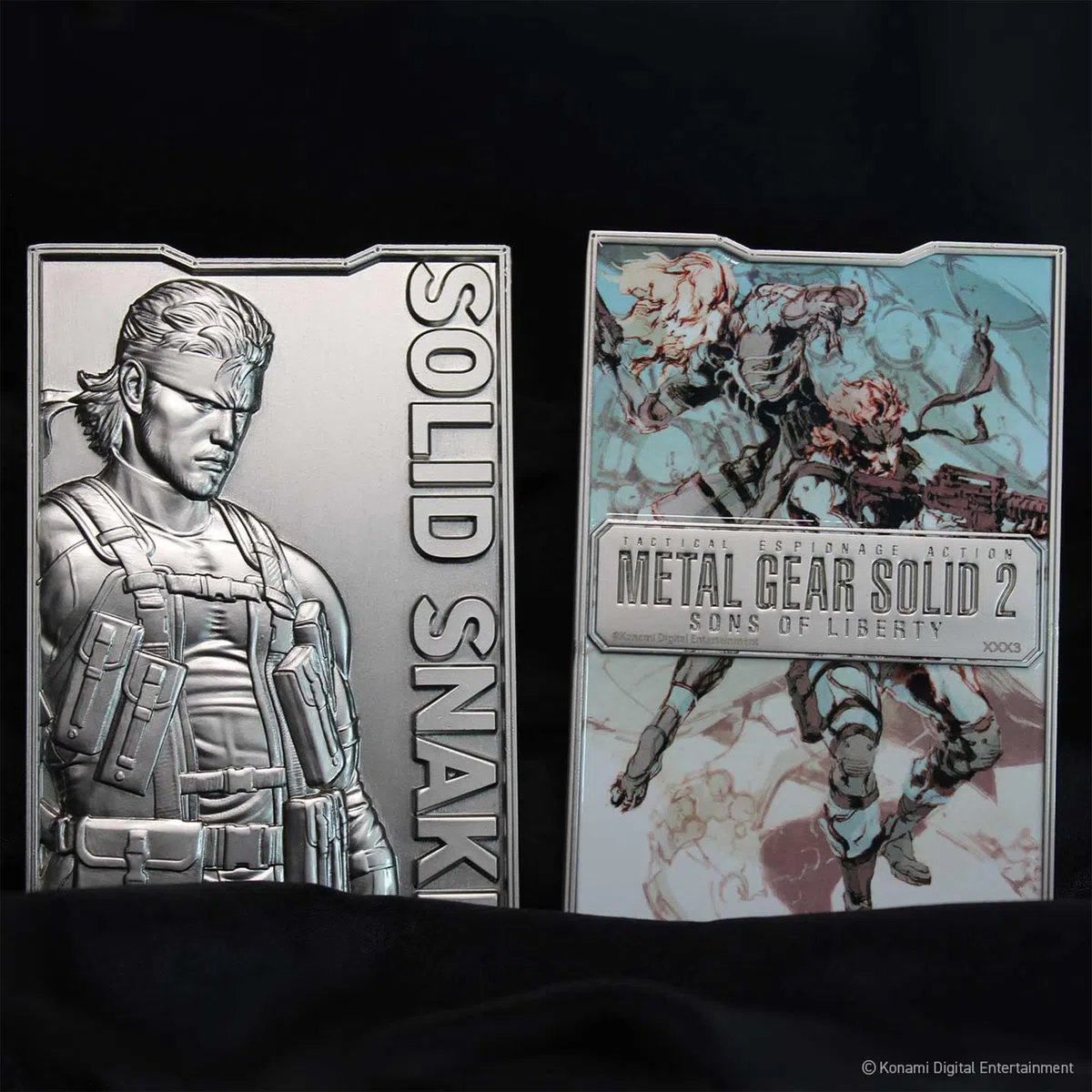 FaNaTtik Metal Gear Solid 2 Limited Edition Solid Snake Metal Lingotto - Prodotto con licenza ufficiale, 5.000 in tutto il mondo, espositore incluso