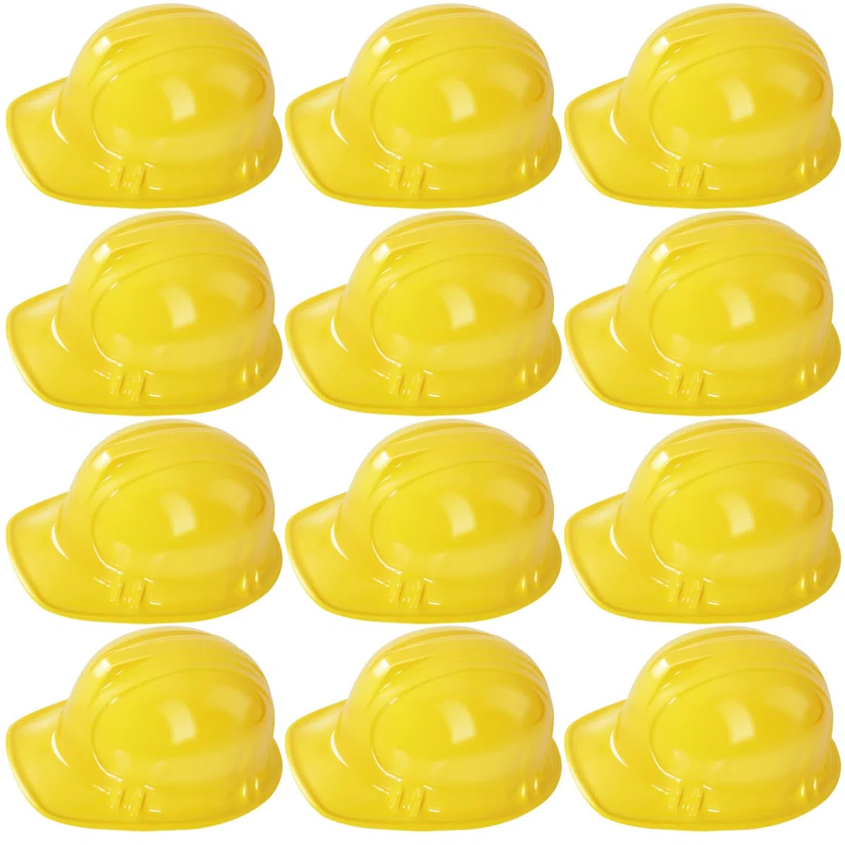 Set 12 Pezzi Casco da Costruzione Morbido Giallo per Bambini - Cappelli Protettivi, Accessorio per Feste