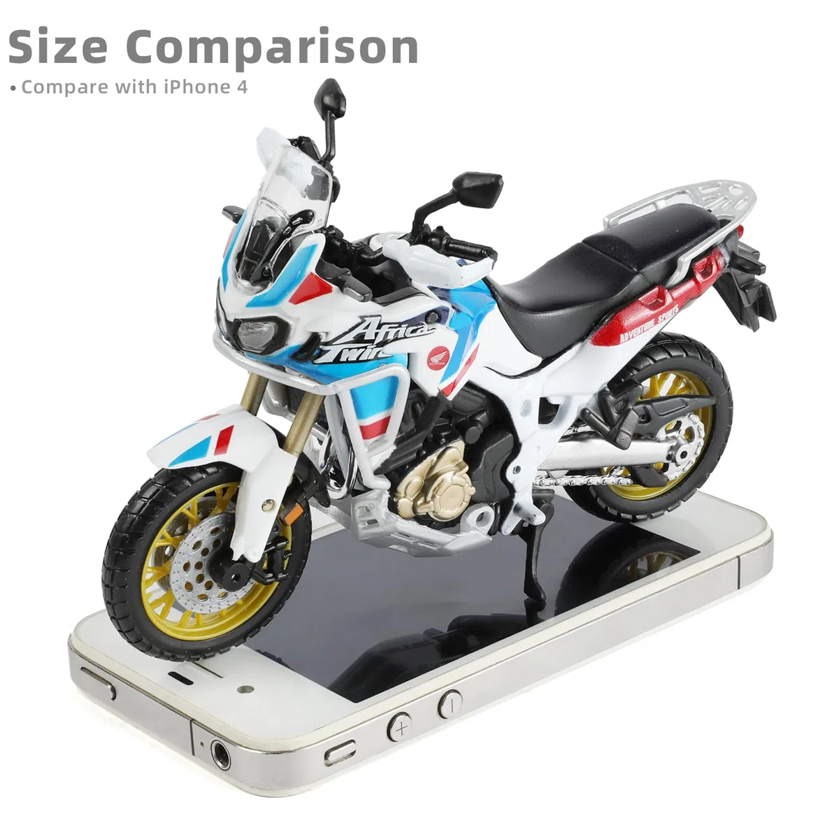 Compatibile per Honda Africa Twin Avventura Dirt Bike 1:18 Moto Bicicletta Giocattoli Motocross Modello Giocattoli Nero Moto Modello