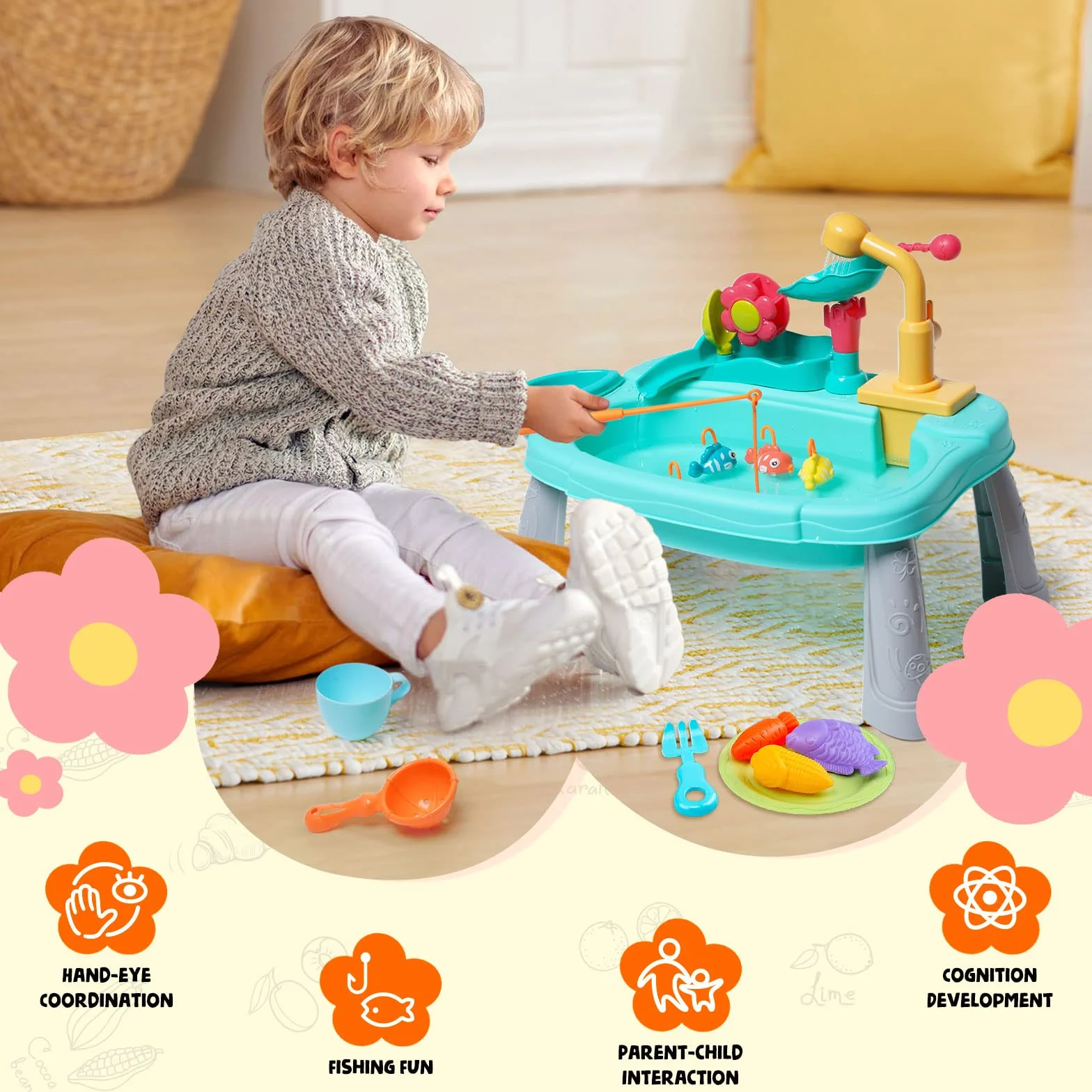 Ark miido Giocattolo per lavello da Cucina Giocattoli per lavello da Cucina, Sistema Automatico di Ciclo dell'Acqua, Giochi di finzione per Ragazze e Ragazzi