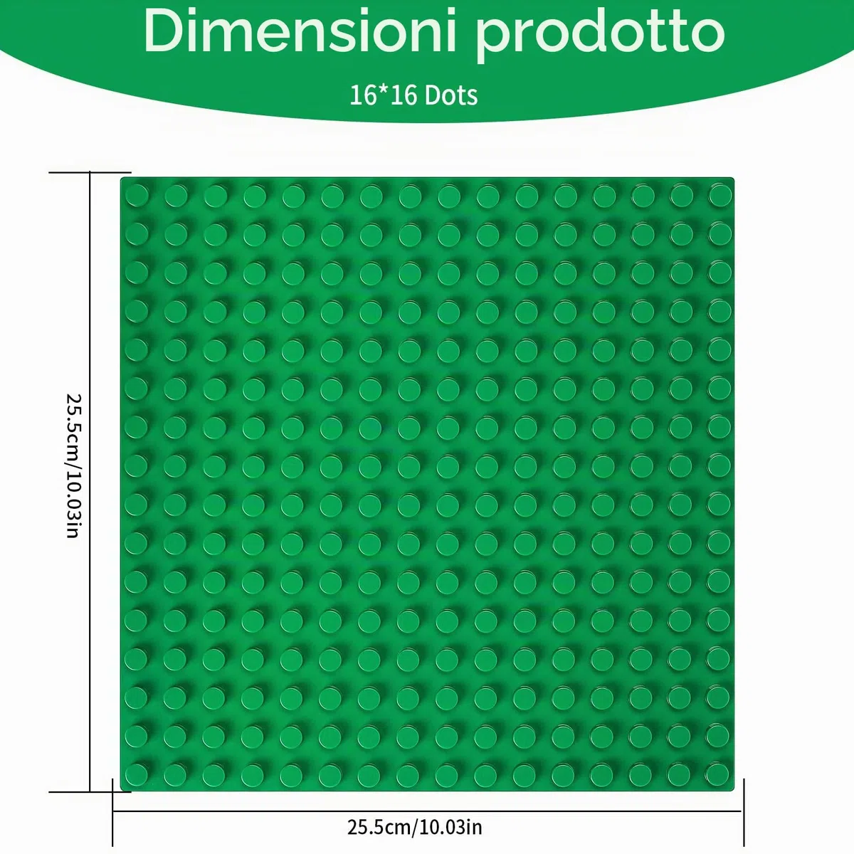 4 Pezzi Piastra Base Compatibile con Lego Duplo, 25x25cm Base per Mattoncini Compatibile con Lego Duplo, Set di Piastre da Gioco Creativo, Verde