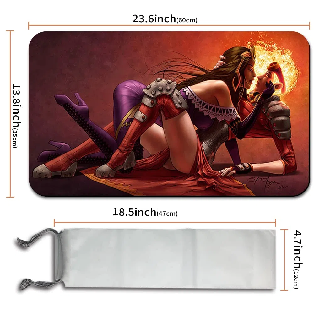 Four Leaves Liliana Vess e Chandra - Tappetino da Gioco MTG con Borsa Impermeabile, Playmate Table Mat, Mouse Pad per Supporto Combat