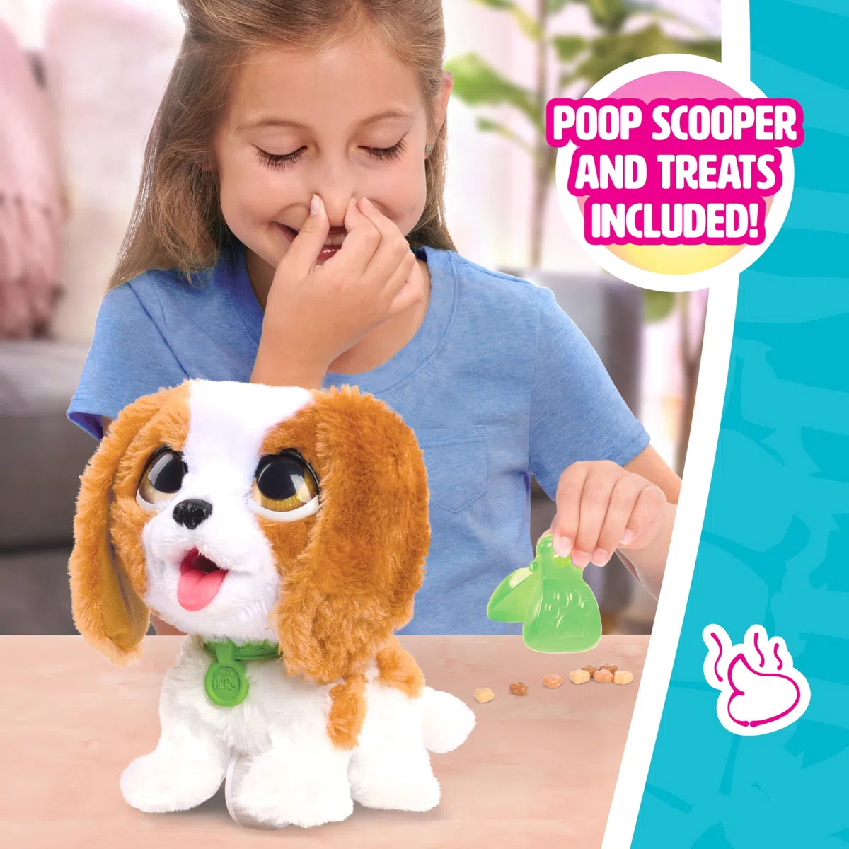 Just Play Peluche interattivo di Cavalier King Charles Spaniel furReal Poop-a-Lots, cucciolo di peluche che cammina da 20,3 cm, giocattoli per bambini dai 4 anni