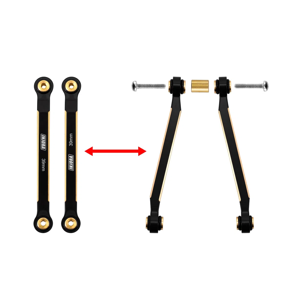 INJORA 8PCS Telaio 4 Link per Axial SCX24 Gladiator Power Wagon