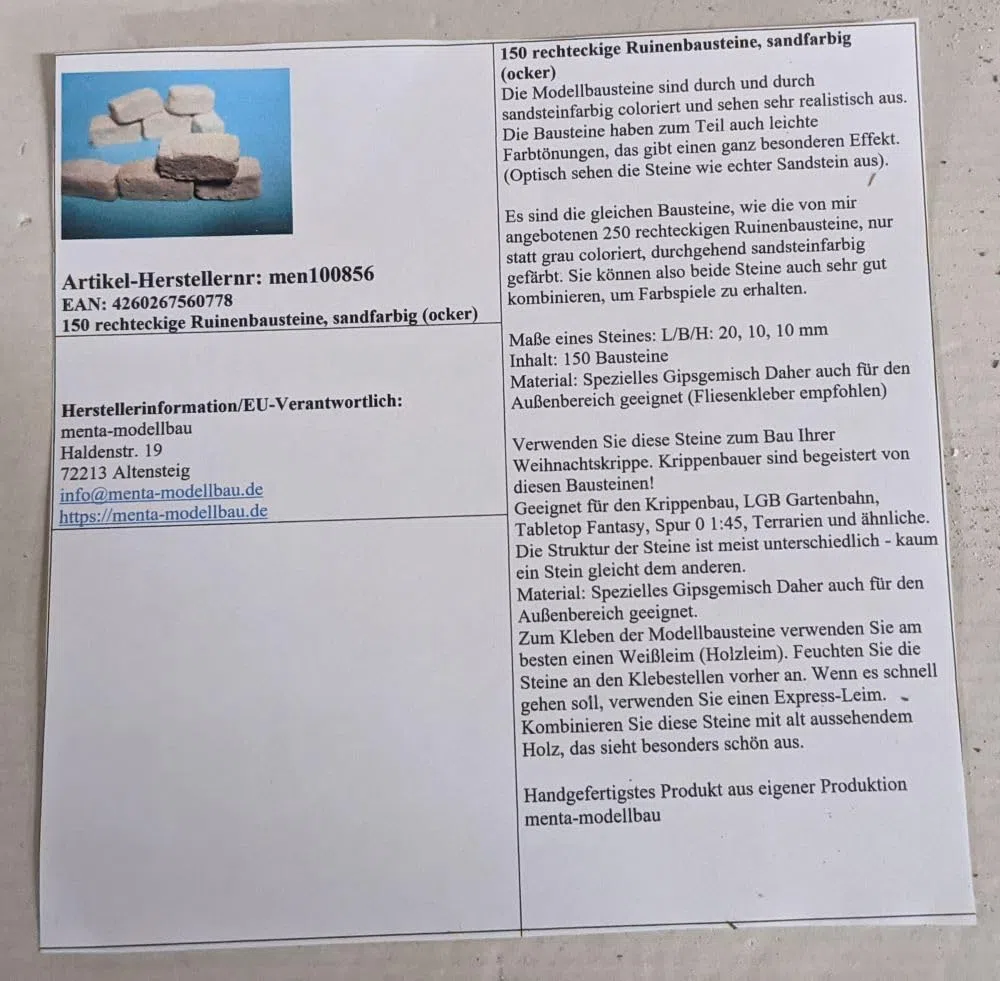 150 mattoncini rettangolari, color sabbia (ocra)