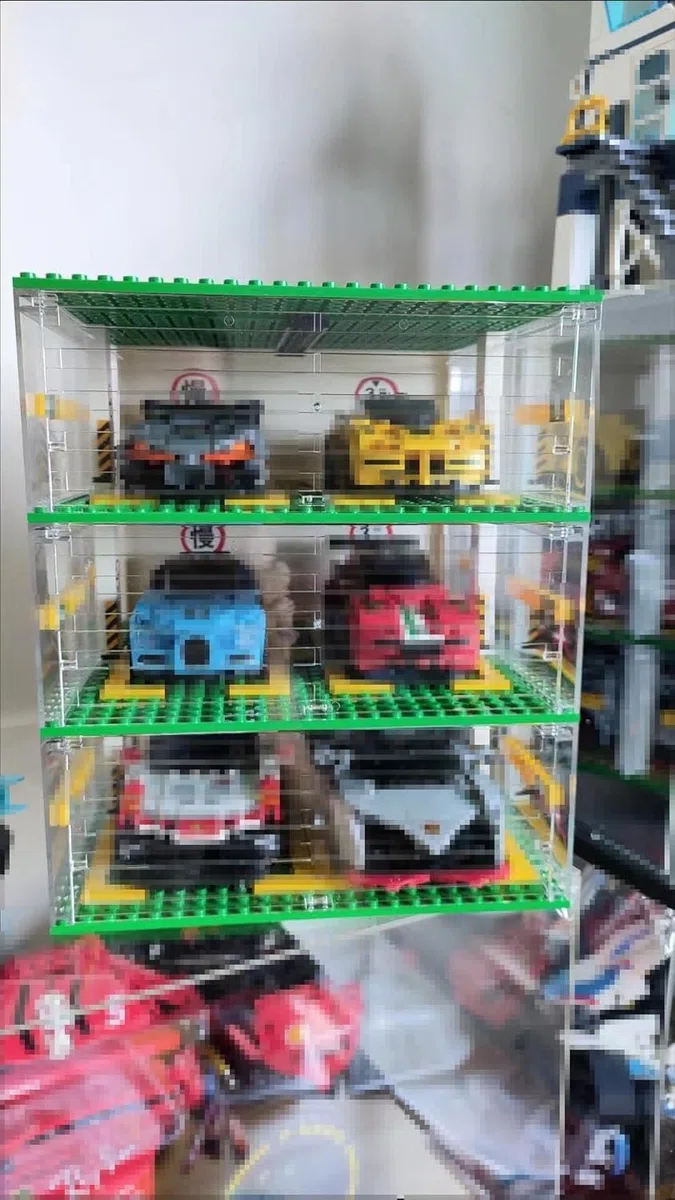 Garage per auto Sportiva Speed Champions, 3 Strati Set Costruibile Parcheggio Modulare Espandibile, da Corsa Racing Giocattolo Regalo Creativo