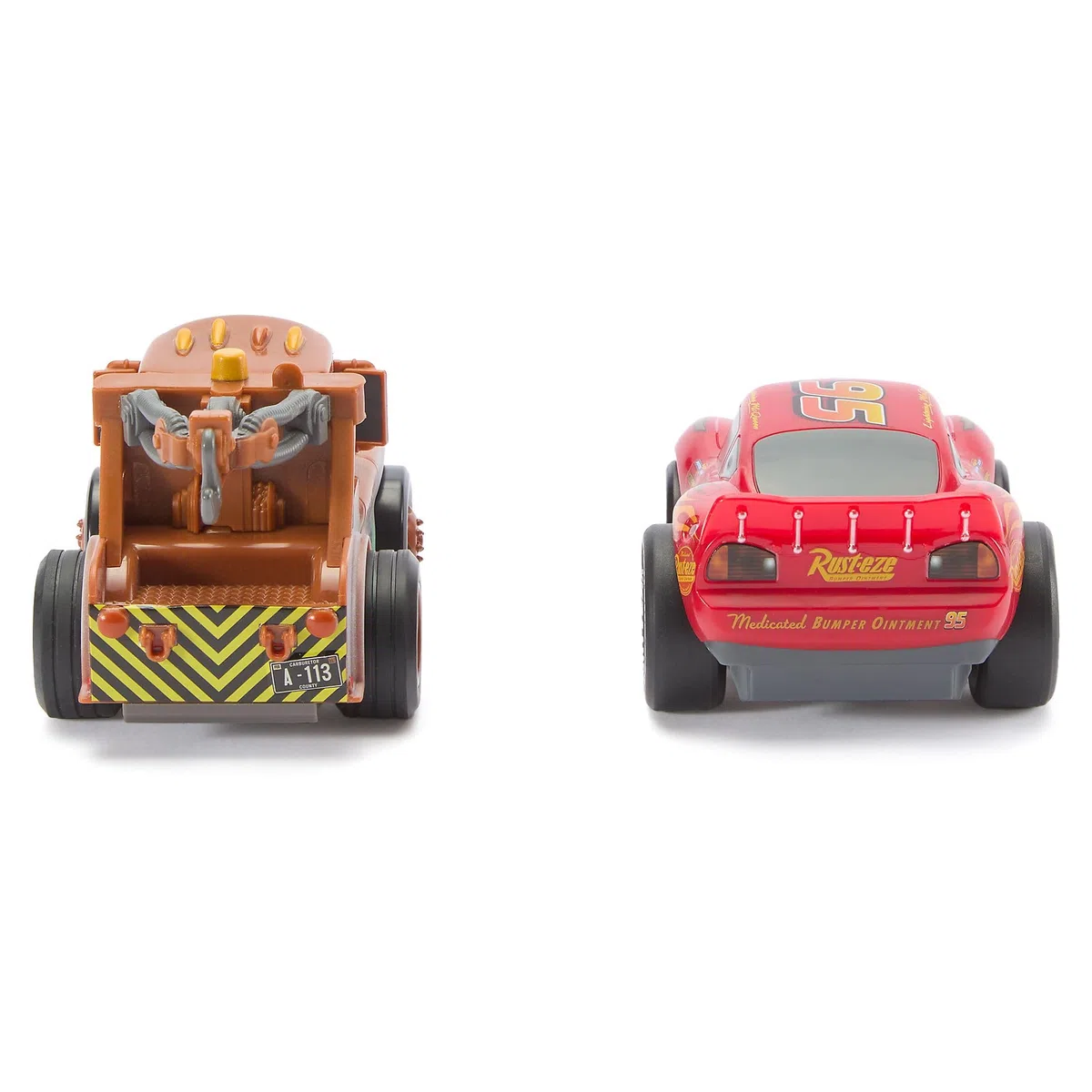 Disney Store Set di Giocattoli a retrocarica Ufficiale Cars, Collezione di Veicoli pressofusi a 2 Pezzi con Saetta McQueen e Cricchetto, Azione da Corsa Disney Pixar Cars