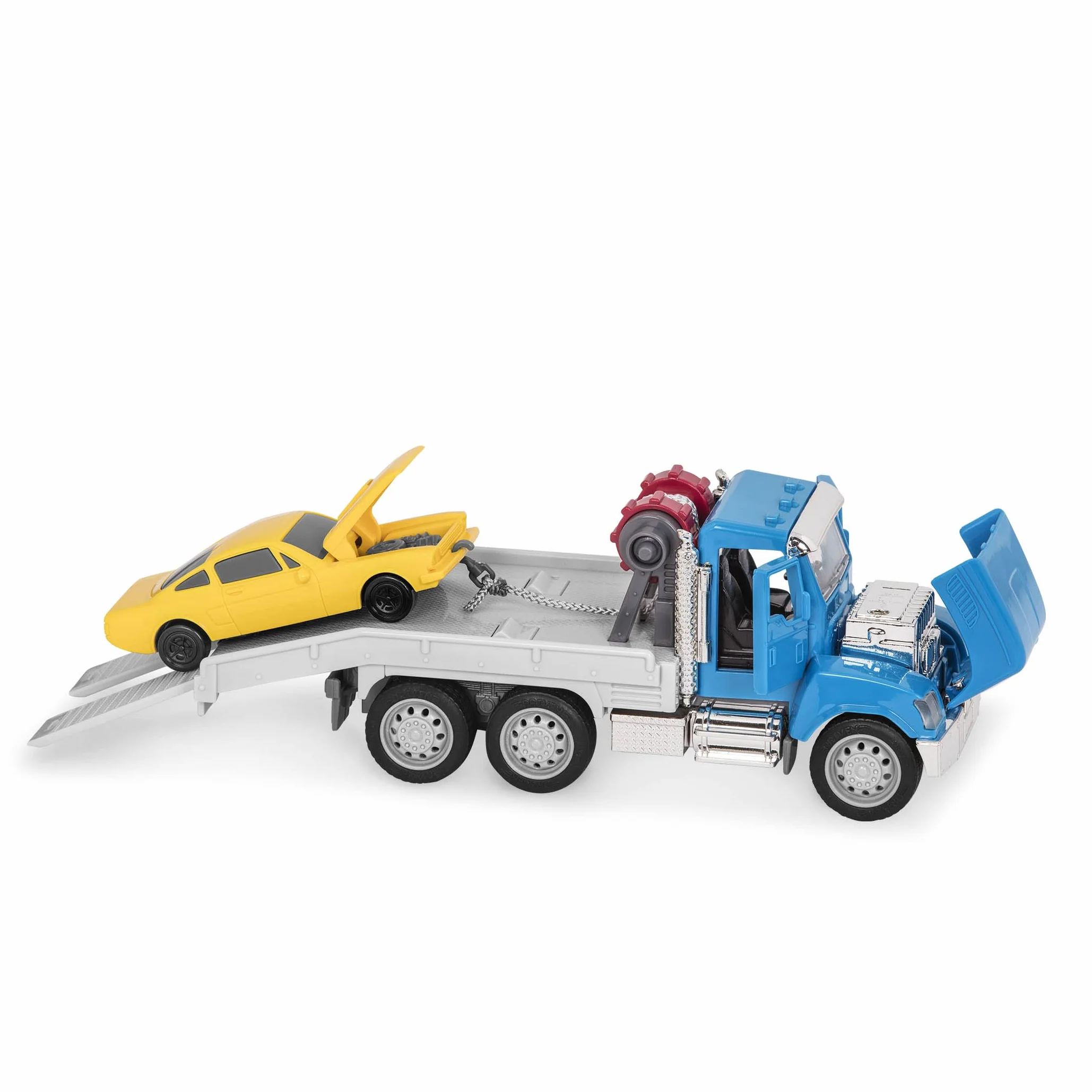 Driven by Battat - Micro flotta di emergenza - Set di veicoli di emergenza per bambini - Camion dei pompieri giocattolo con gru - Camioncino giocattolo per bambini - 3 anni +
