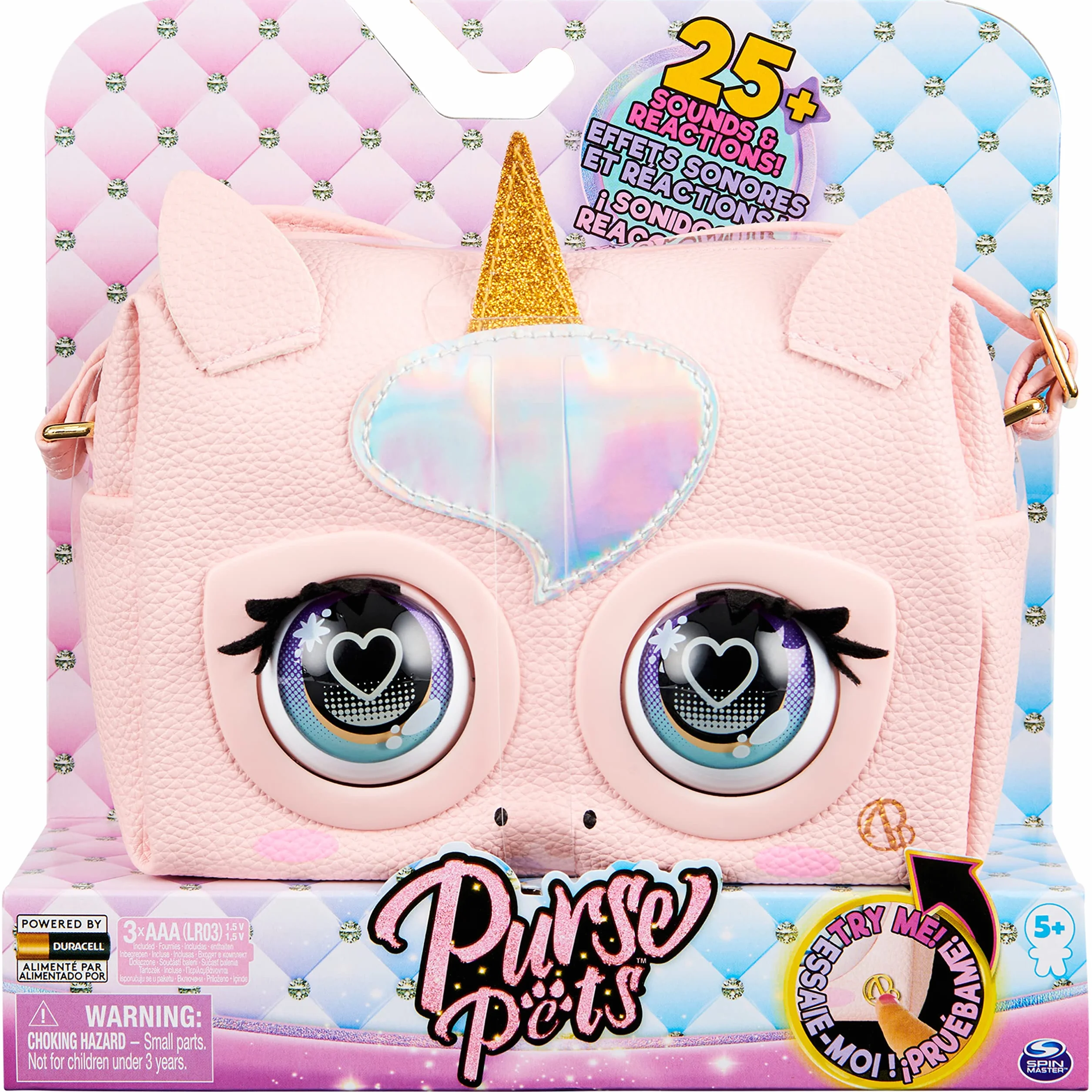 Purse Pets, Borsetta Unicorno, Borsetta Interattiva in Versione Unicorno per Bambina con oltre 30 Suoni e Reazioni, Giocattoli per Bambine, 5+ Anni