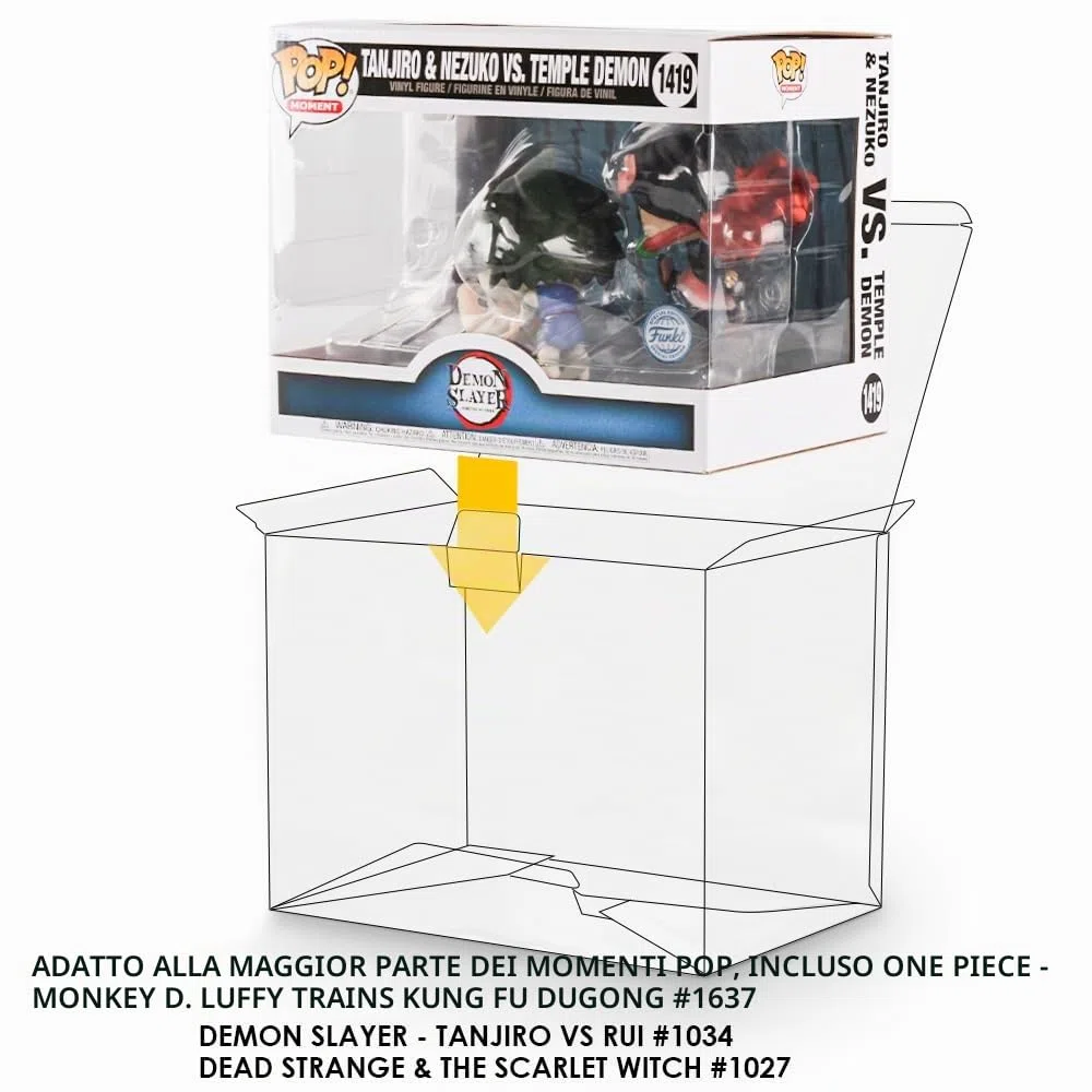 confezione da 2 custodie protettive per Funko Pop Moments, custodia trasparente ultra spessa da 0,5 mm, scatola espositiva robusta e trasparente con linguetta di chiusura, resistente ai graffi