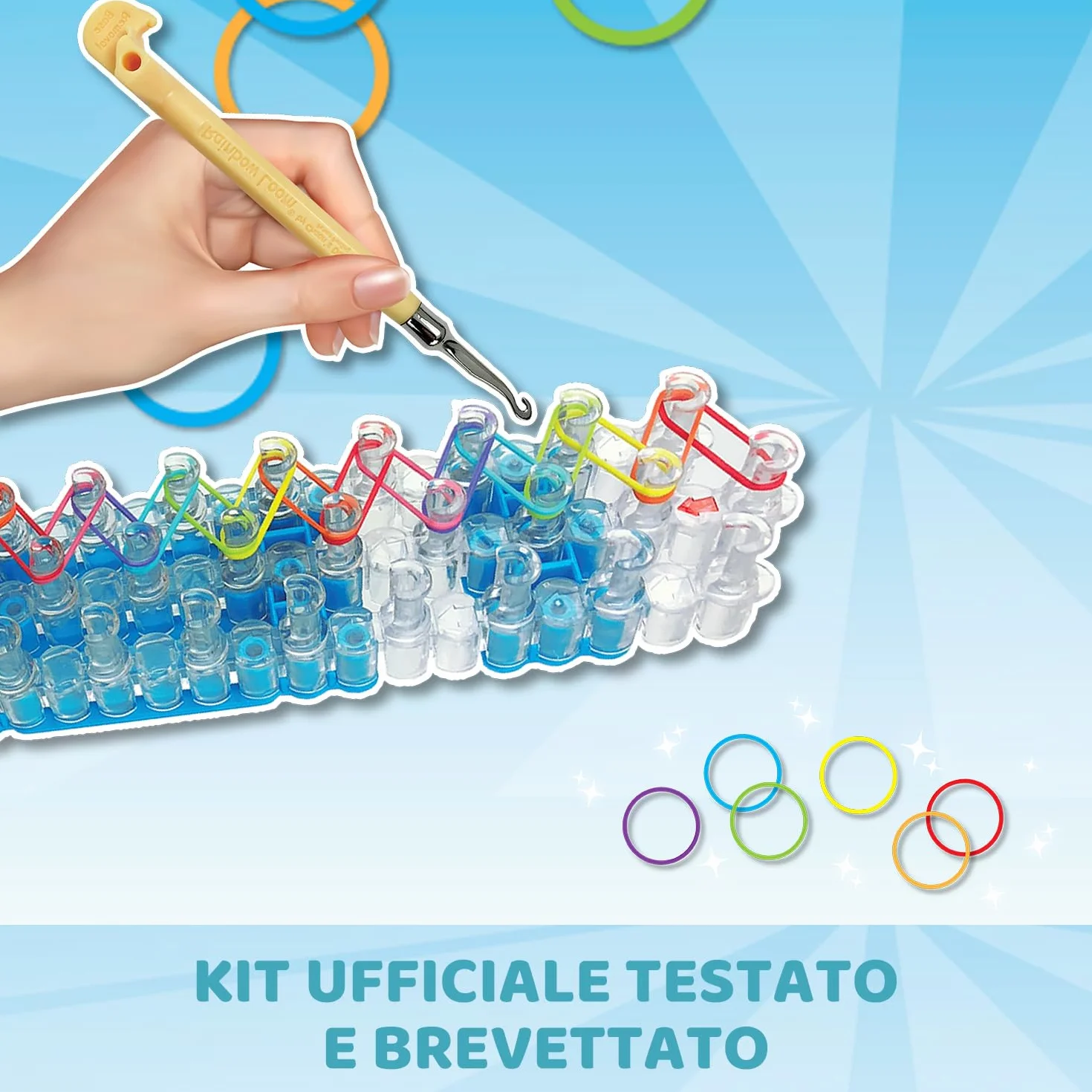 Bandai - Rainbow Loom Boutique – Set Automatico per Creare Braccialetti con Elastici - Hobby Creativo - Contiene 4000 Elastici, Ganci, Beadmoji, Charm - Giocattolo per Bambini dai 7 anni in su -CD0186