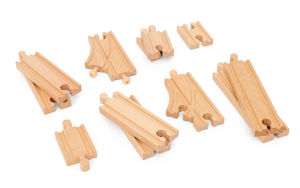 BRIO World — 36099 Rail Starter Assorment B | Set di guide in legno da 12 pezzi per bambini dai 3 anni in su