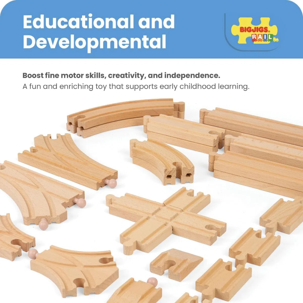 Bigjigs Rail Confezione di espansione binari Basso Livello