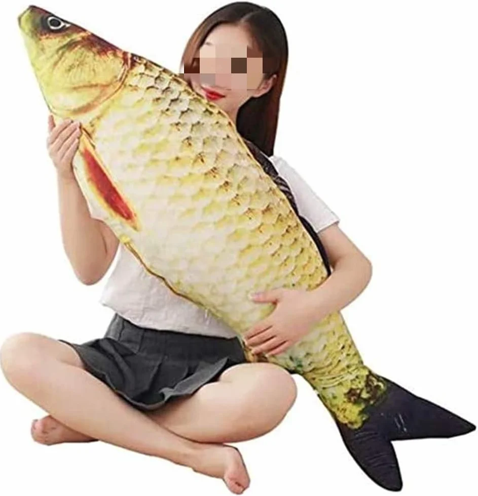 XICHEN 3D Cuscino Gigante Morbido a Forma di Pesce Cuscino in Peluche Carpa Cuscino Imbottito Giocattolo per Arredamento Domestico Regalo per Bambini in Peluche Animale Imbottito (78cm/31pollici)
