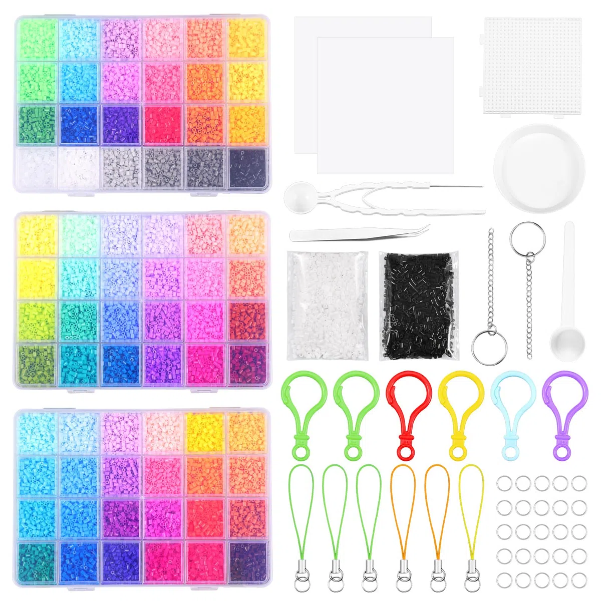 Mini Set di Perline da Stirare 2,6 mm, Piccole Perline con Piastre per Perline da Stirare, Kit di Perline da Stirare Fai-da-Te come Regalo per Bambini & Hobby di Arte Pixel, con Diverso