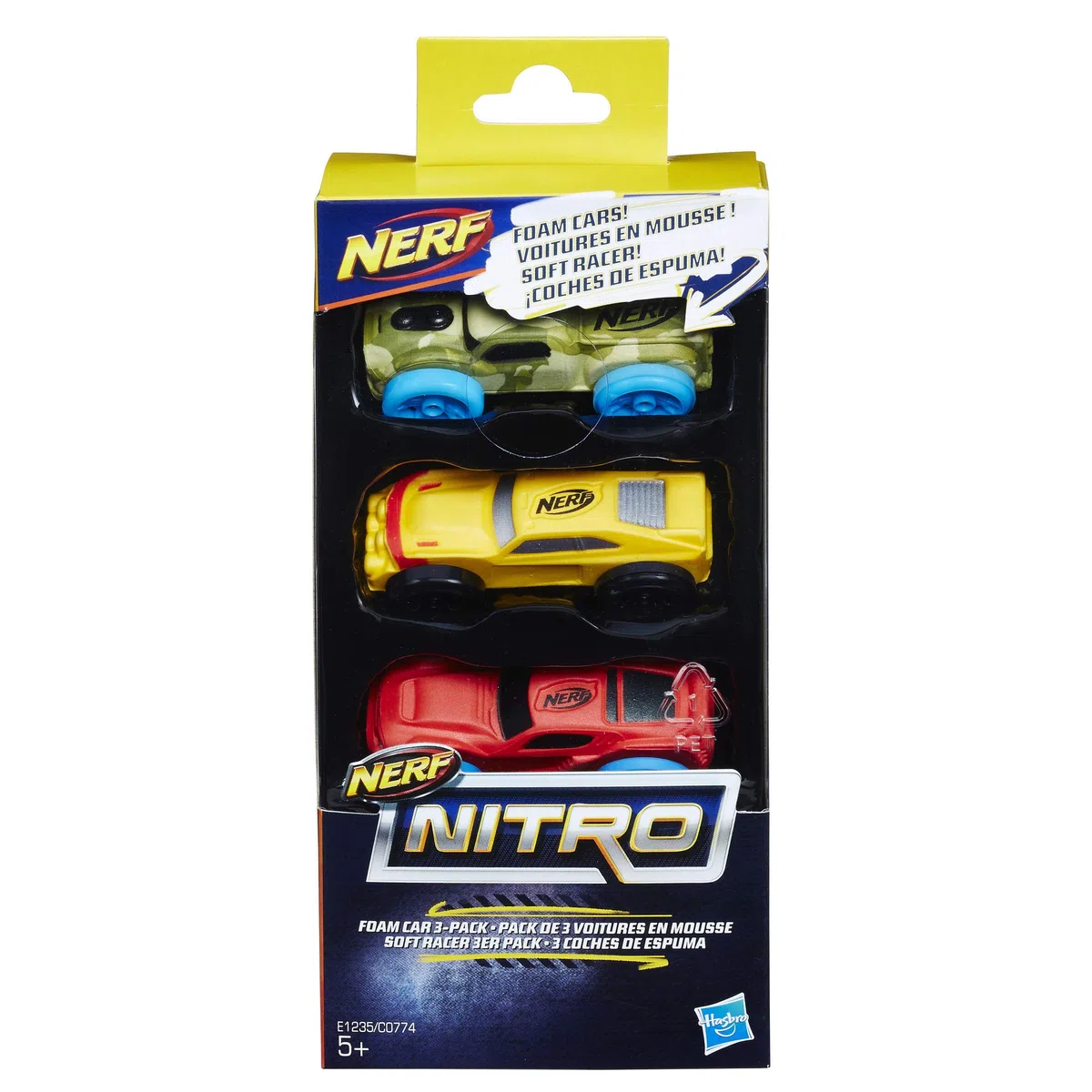 Hasbro Nerf Nitro - Confezione da 3 Macchinine Veicoli (Colori e Modelli Assortiti), C0774EU4