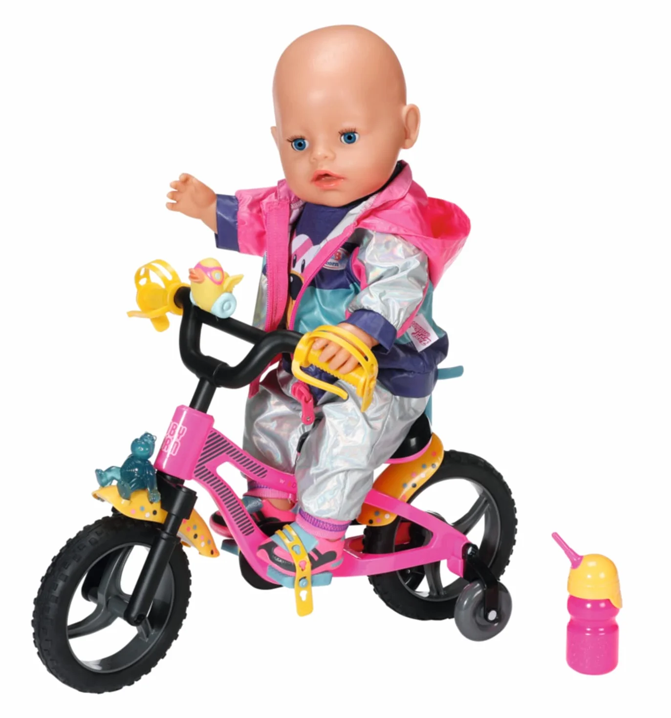 BABY born Bicicletta per Bambole di 43cm- con Clacson, Luci e Parafanghi - per Mani Piccole, Il Gioco Creativo Promuove L'Empatia e Le Abilità Sociali, per Bambini dai 3 Anni in su