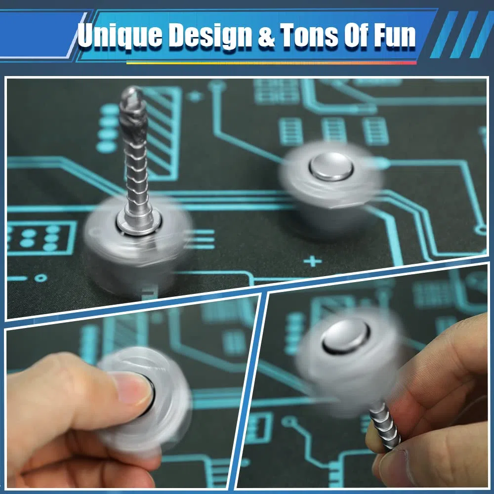 Fidget spinner a forma di martello, giocattolo per bambini e adulti, in metallo, con due modalità, per alleviare lo stress, per compleanno, Halloween