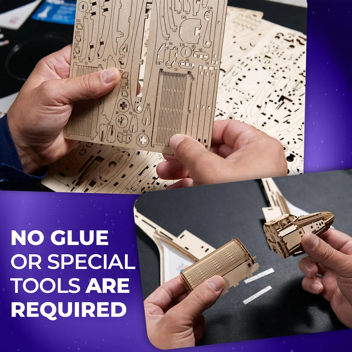 UGEARS Space Shuttle Discovery della NASA - Puzzle 3D Legno Adulti da Costruire - Modellino Navicella Spaziale in Legno Meccanico - Ideale per Fan di Modellismo Navicella Spaziale e Puzzle in Legno 3D