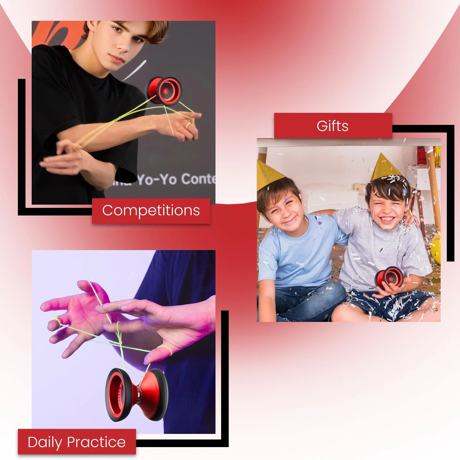 MAGICYOYO V13 JoJo professionale - JoJo responsives per bambini e YoYo unresponsive per esperti, in metallo durevole e design ibrido PC, facile per trucchi delle dita