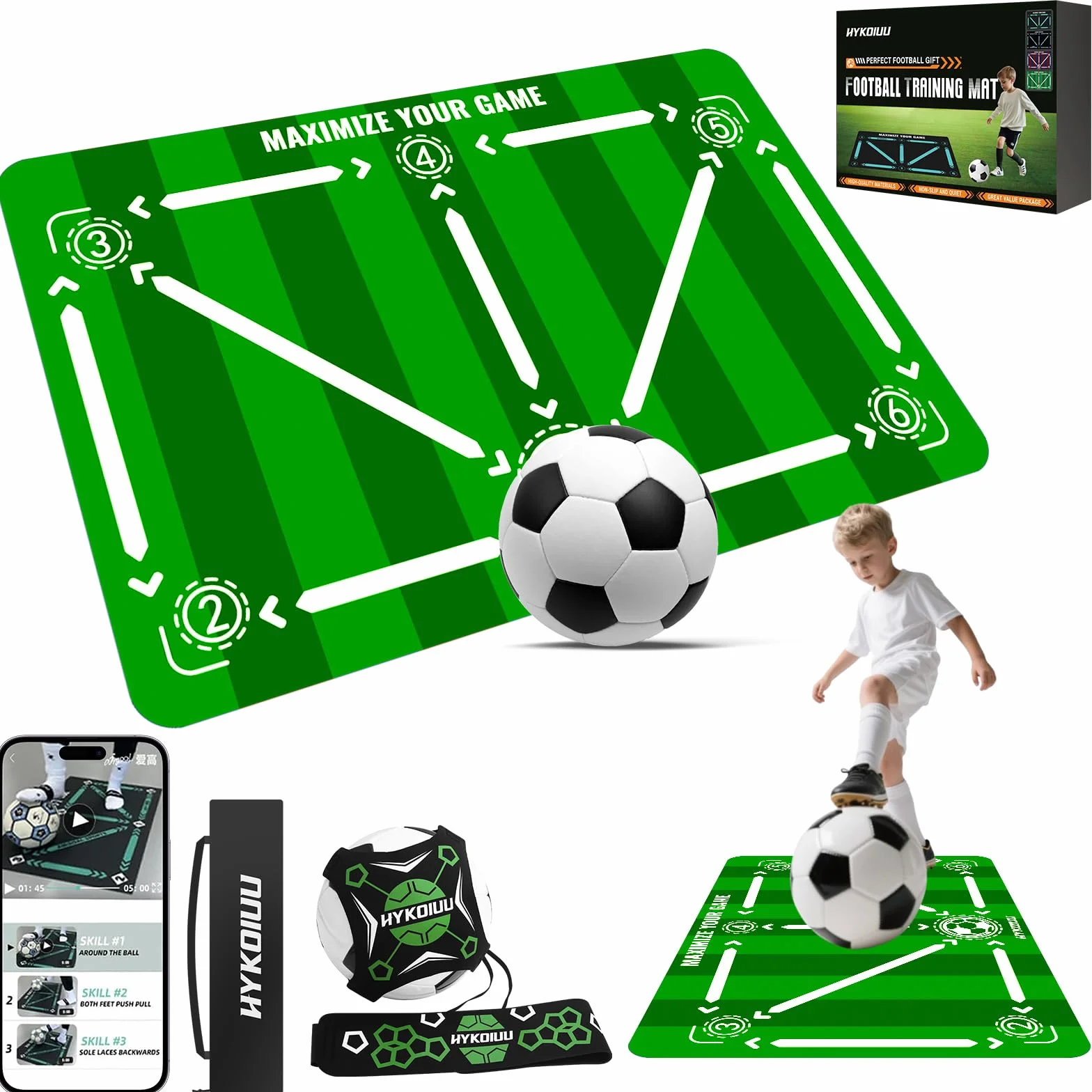 Tappeto Calcio Allenamento Con Soccer Bungee Trainer Tappetino Per Agilità Accessorio Per L'Allenamento Del Calcio Tappeto Da Allenamento Per Il Calcio 60 X 90 Cm Regalo Per Il Calcio Per Bambini